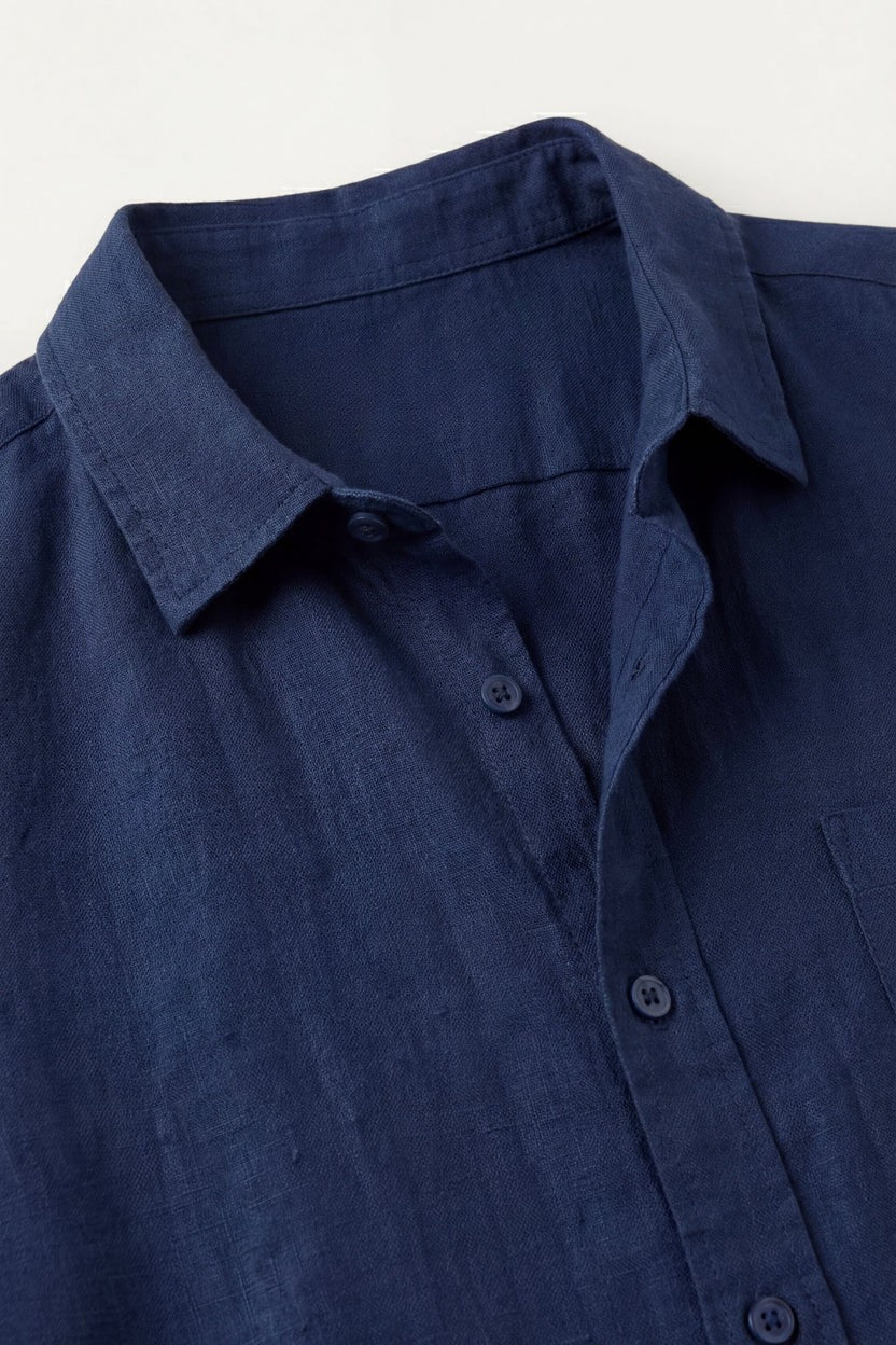 Verona Linen Shirt & Shorts Navy/Black