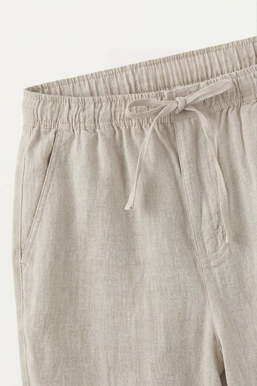 Verona Linen Shirt & Shorts White/Beige