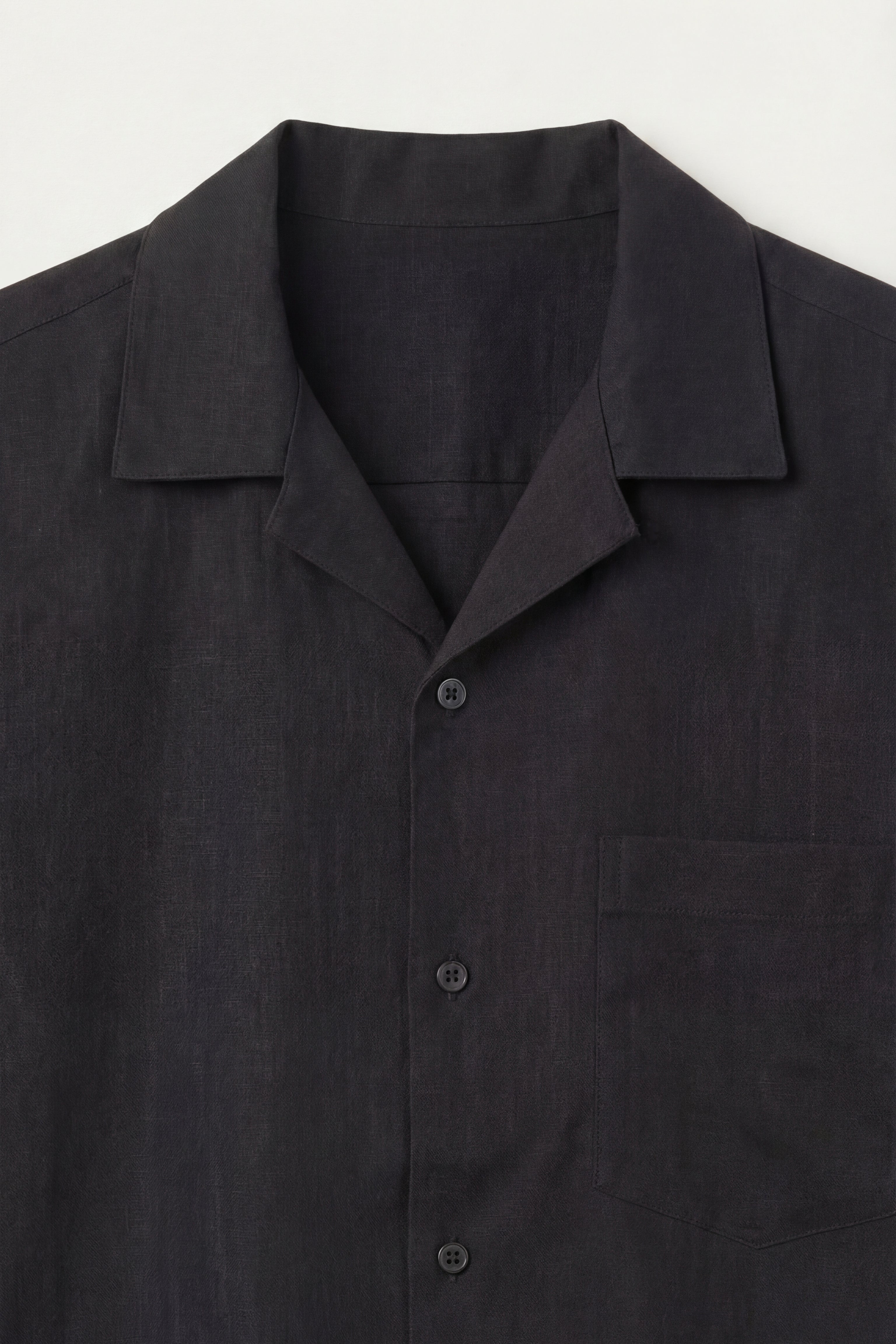 Ancona Linen Cotton Shirt Black