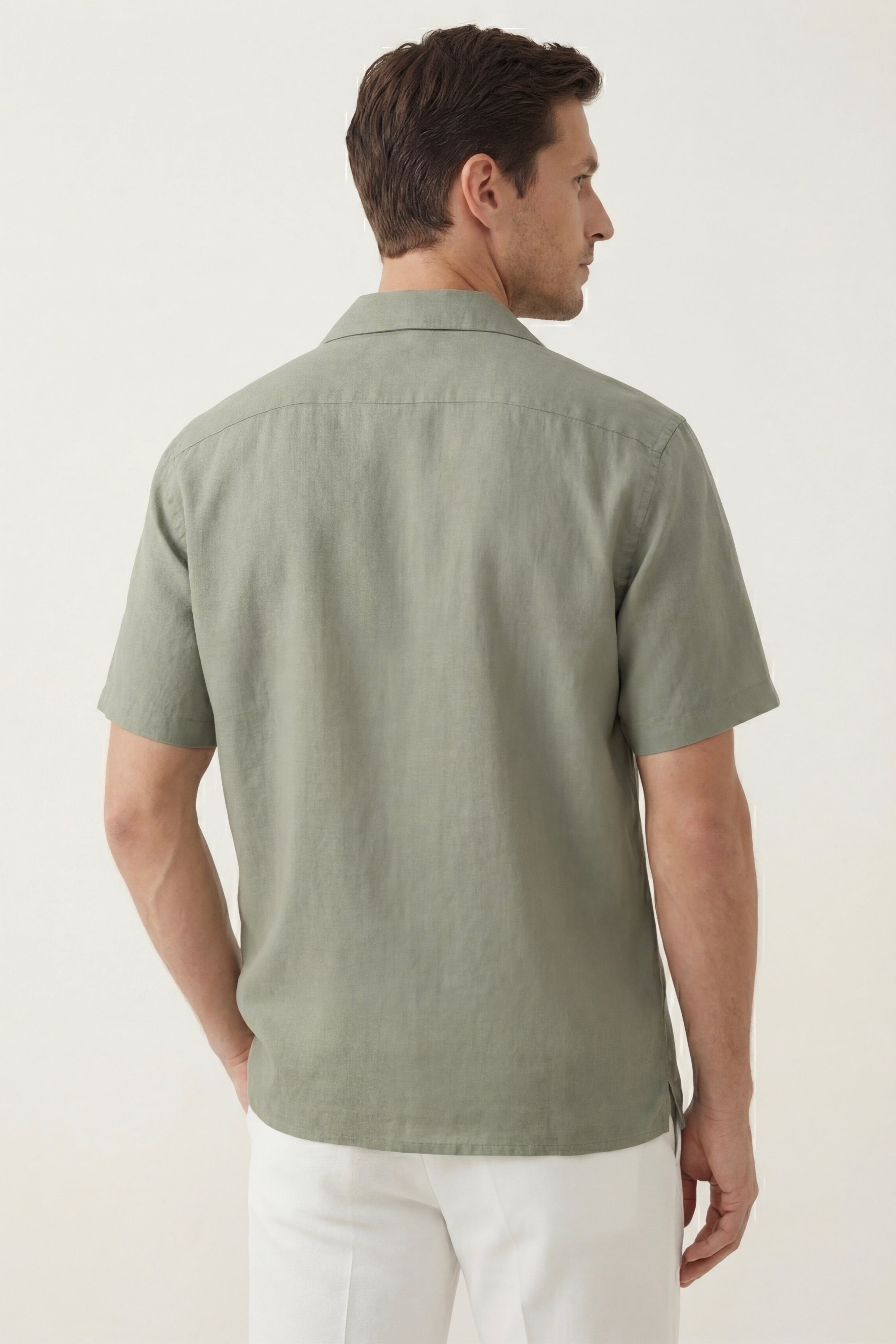 Ancona Linen Cotton Shirt Sage