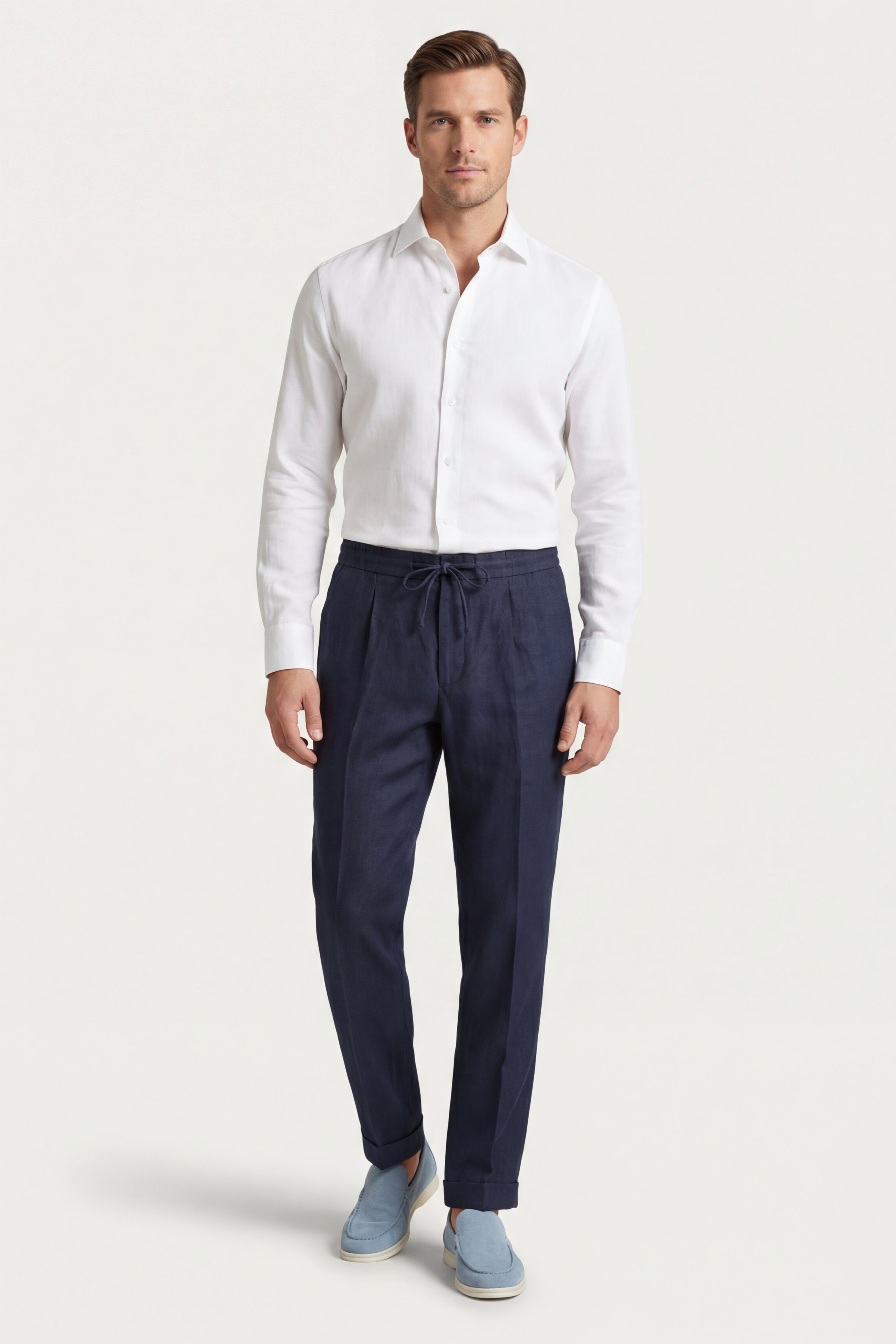 Valeno Drawstring Trousers Navy