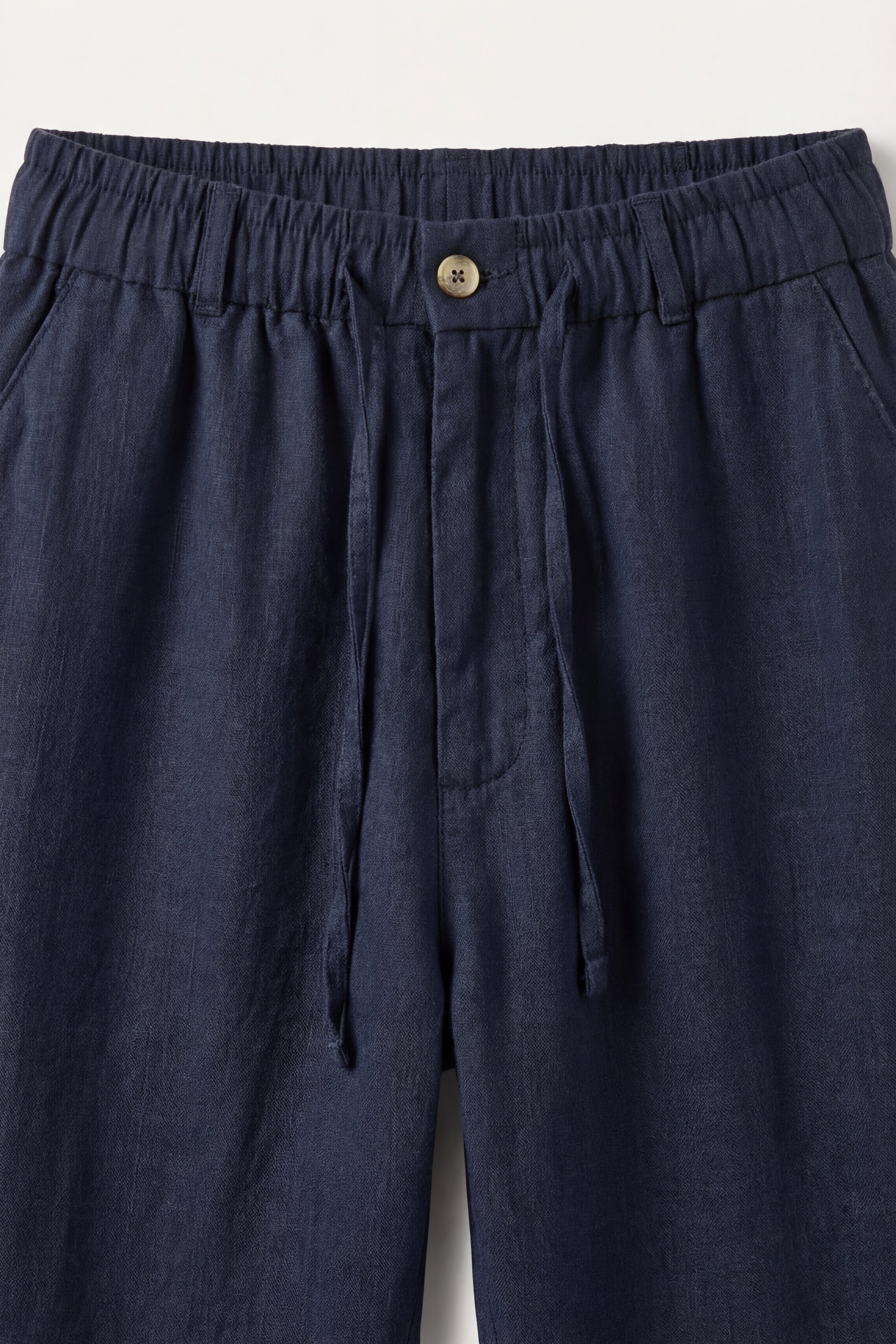 Carrara Linen Drawstring Trousers Navy