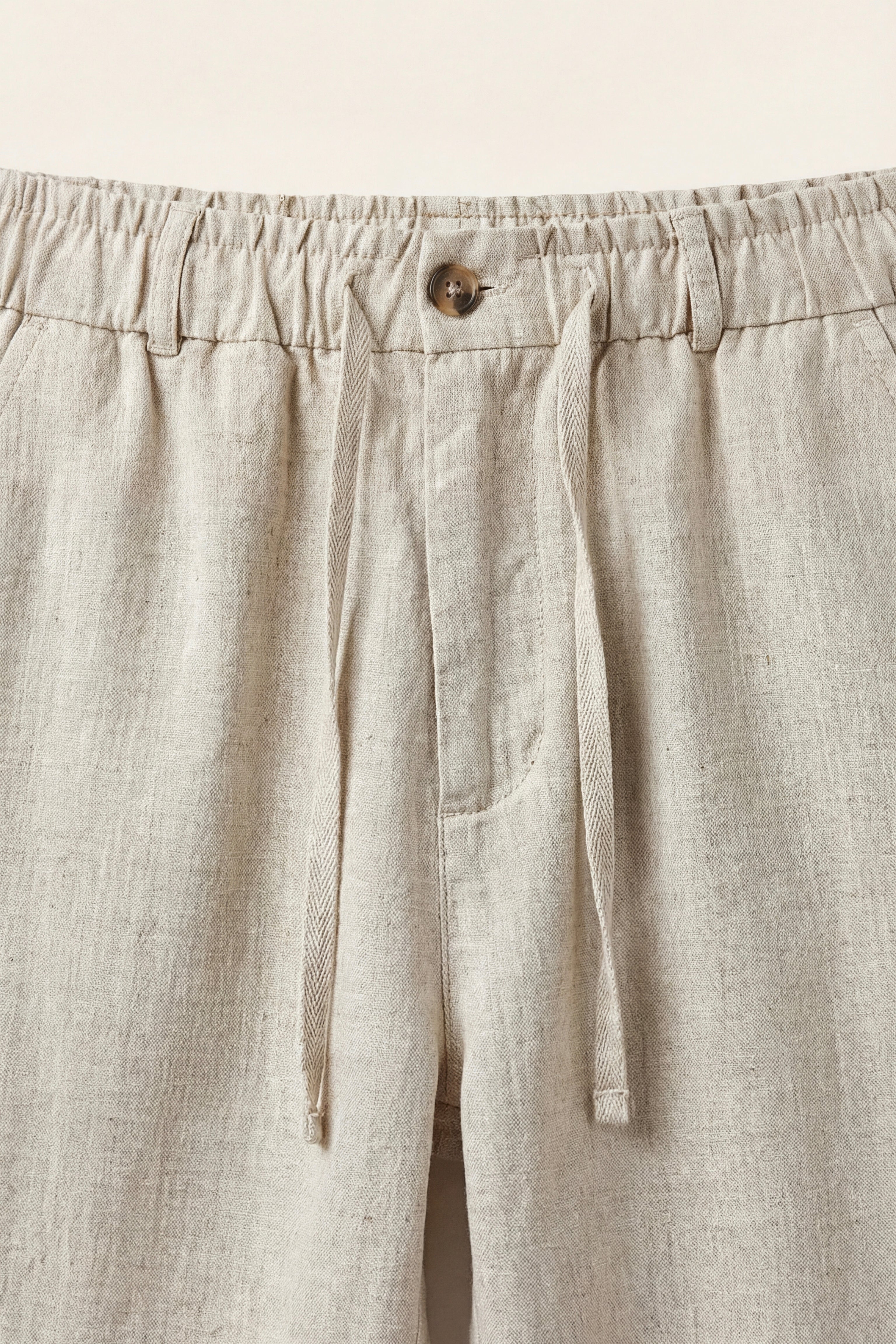 Carrara Linen Drawstring Trousers Beige