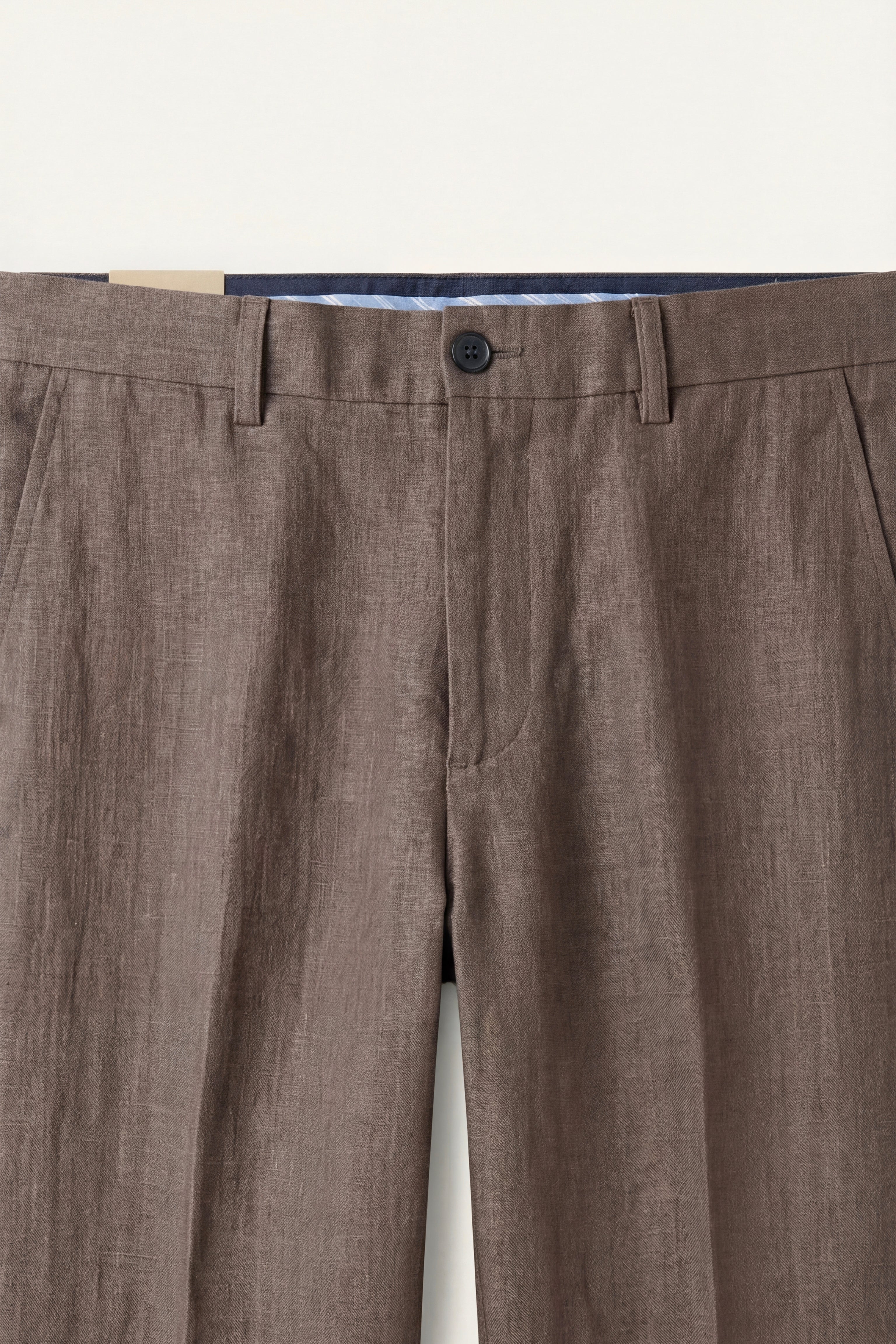 Cortona Linen Straight Trousers Taupe