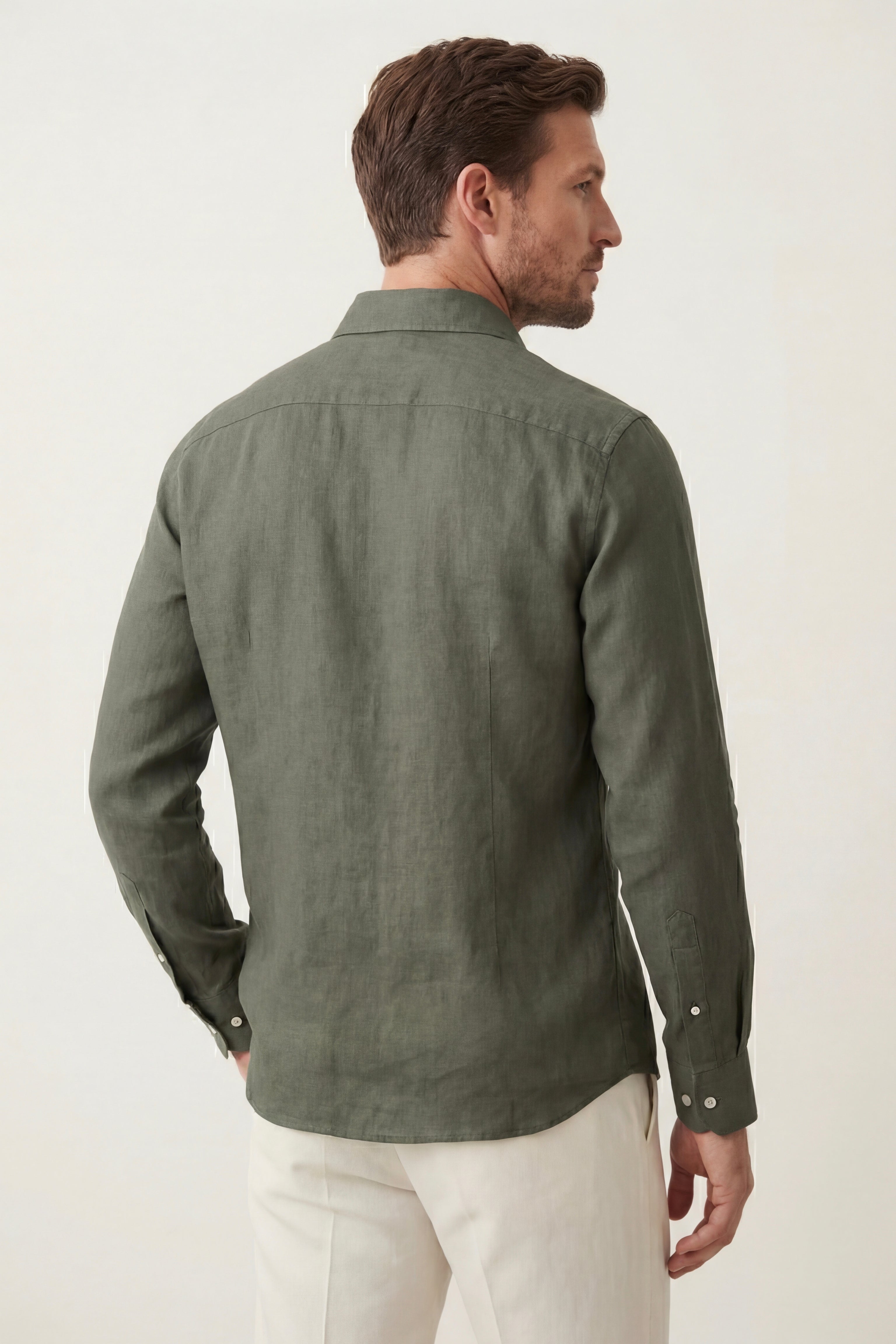 Positano Linen Shirt Olive