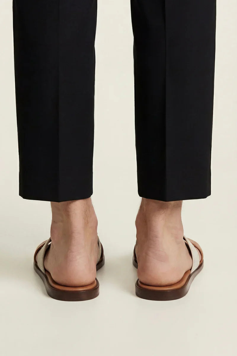 Arezzo Leather Sandal Beige & Tan