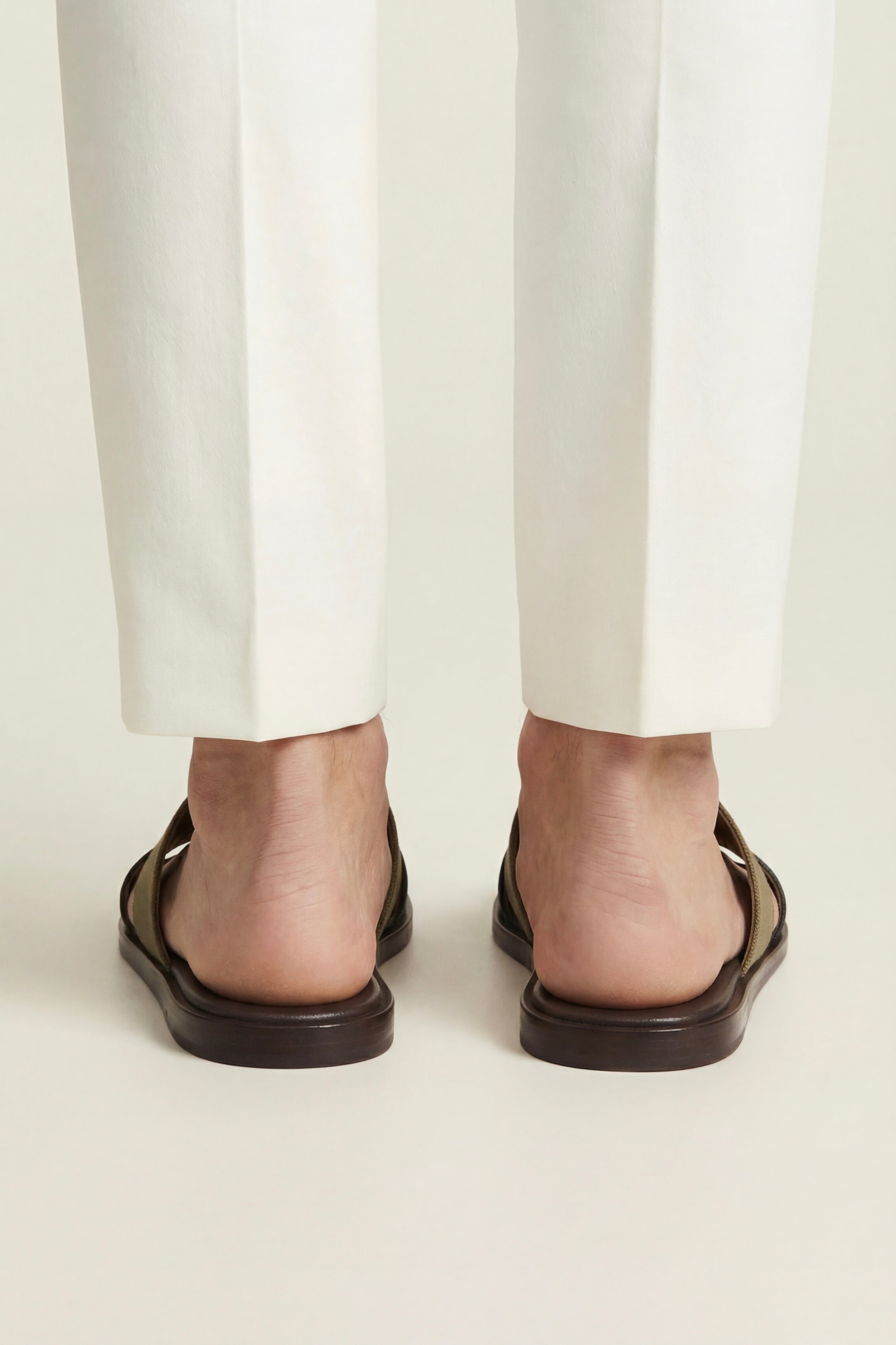 Arezzo Leather Sandal Olive & Black