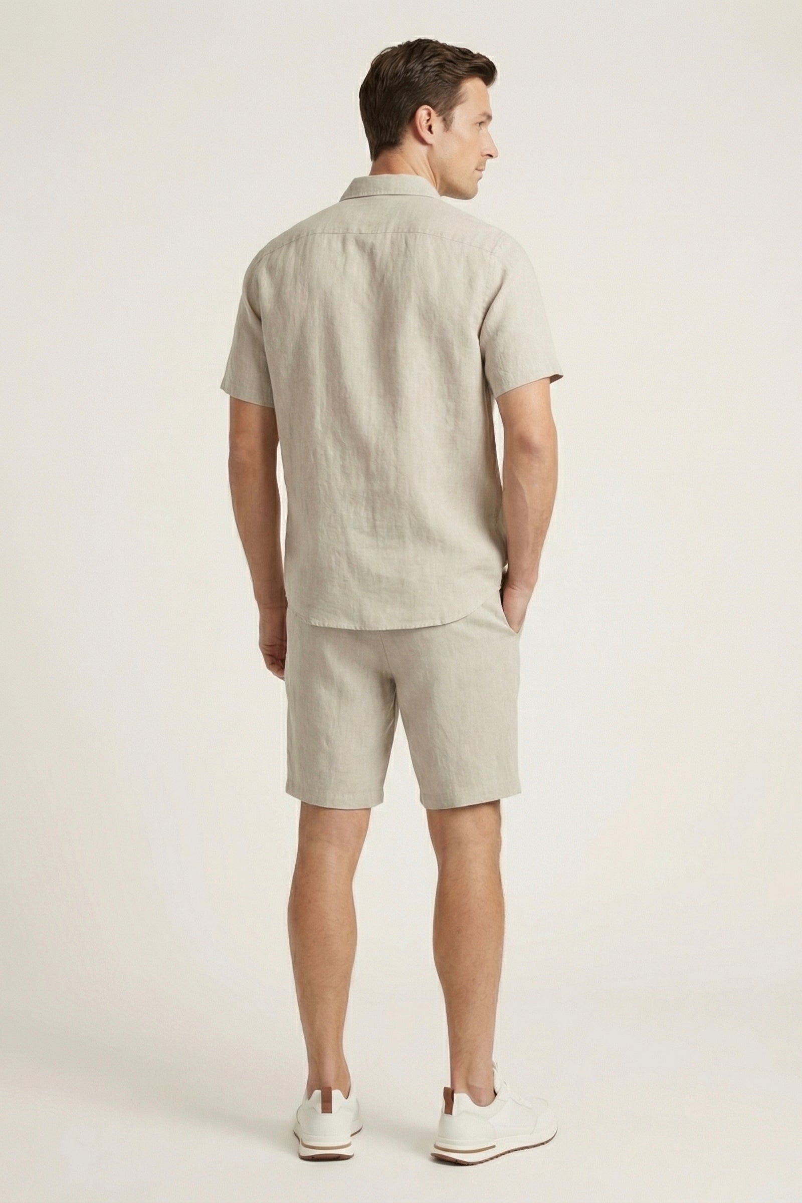 Verona Linen Shirt & Shorts Beige