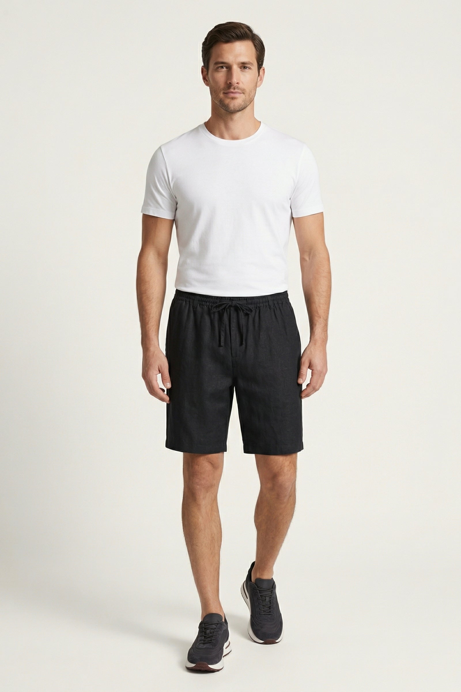Rimini Linen Drawstring Shorts Black