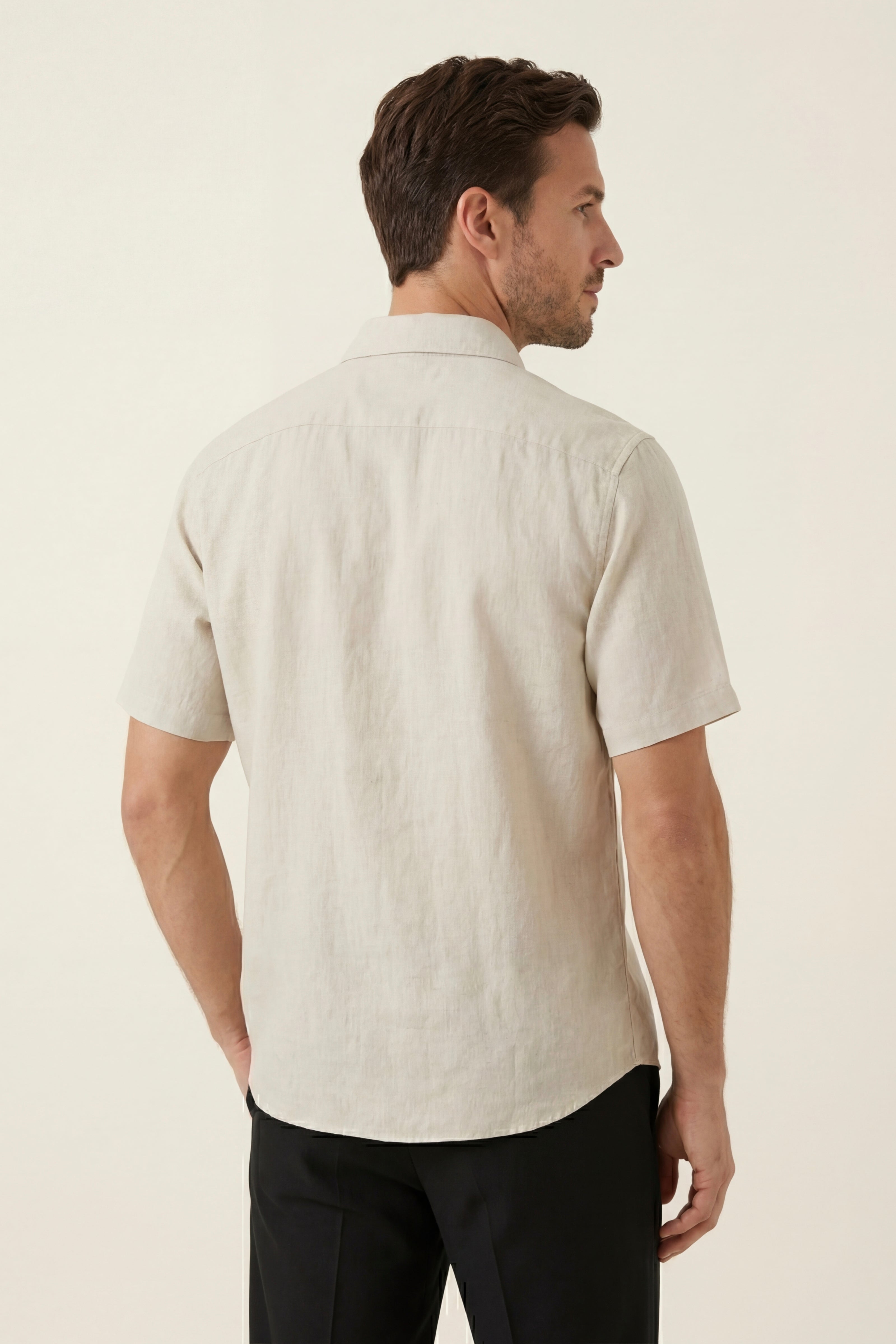 Monza Linen Polo Shirt Beige