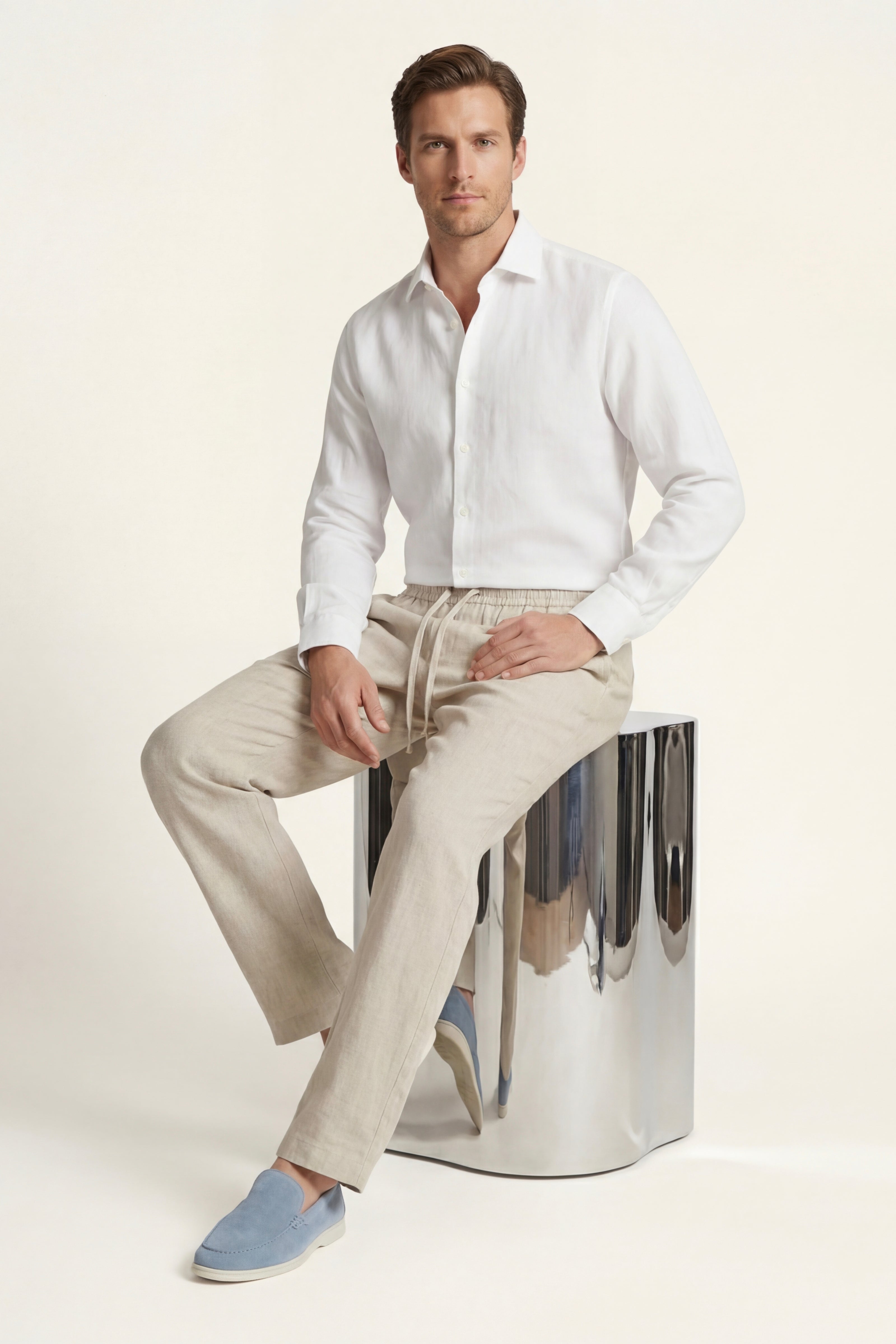 Catania Linen Pantalon Beige