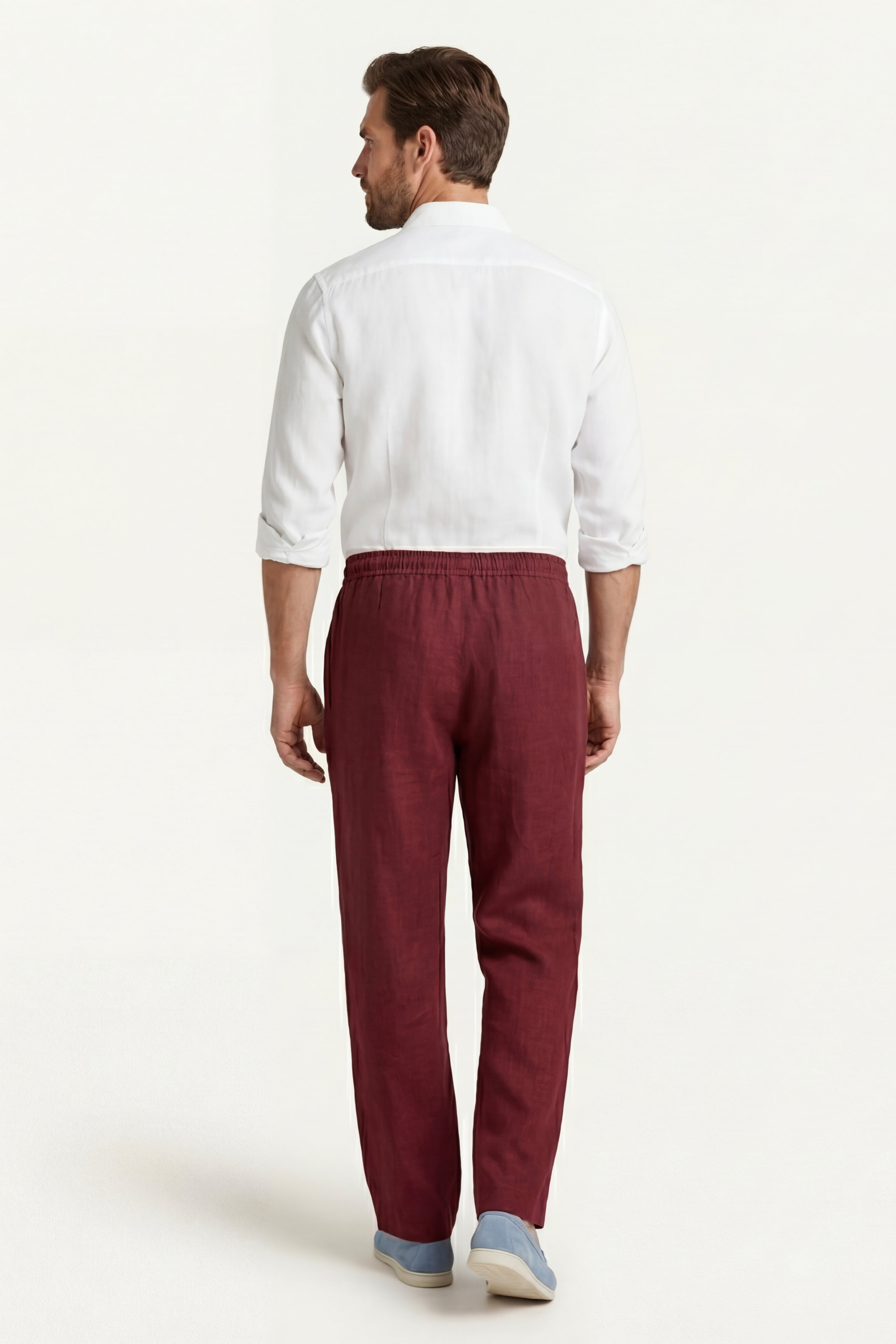 Catania Linen Pantalon Red