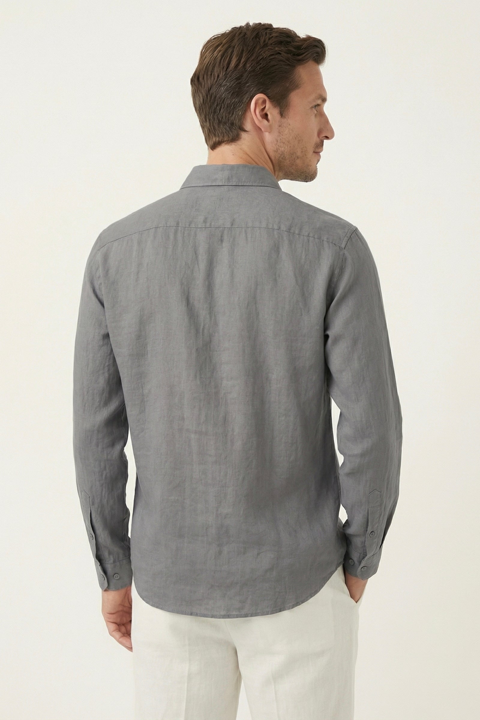 Torino Linen Shirt Grey