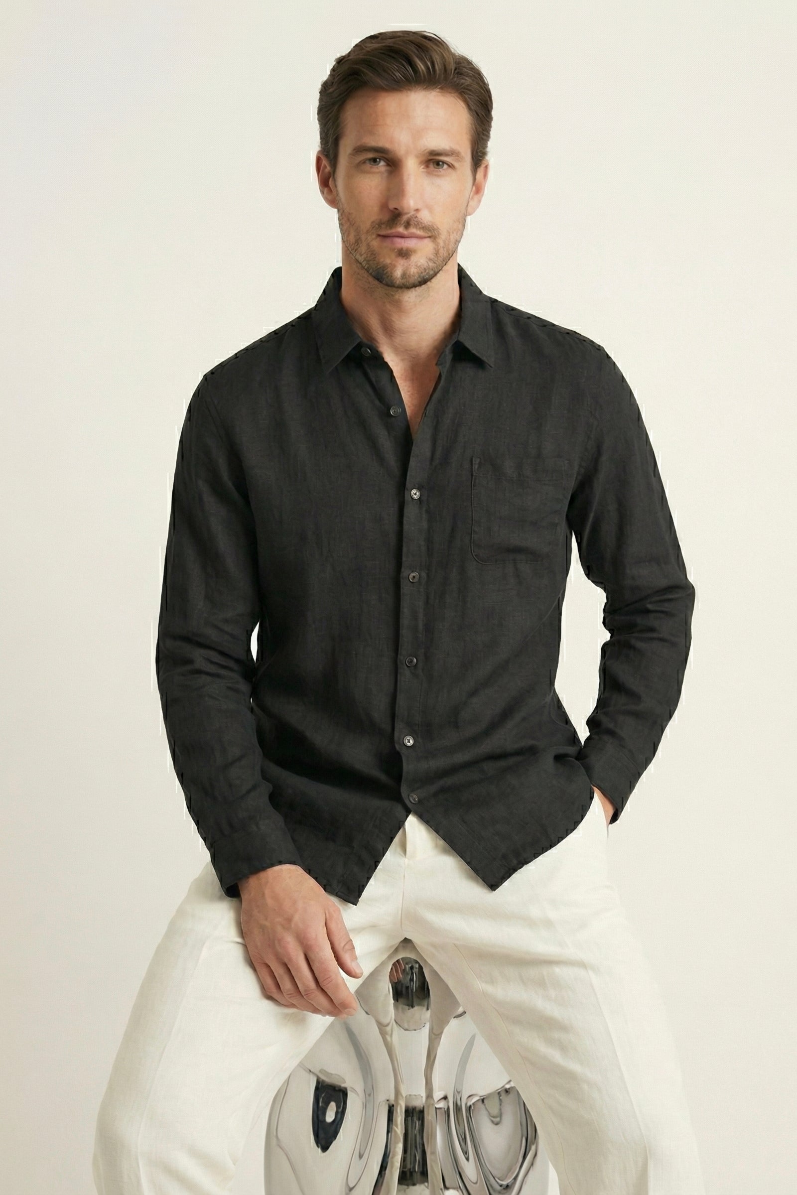 Torino Linen Shirt Black