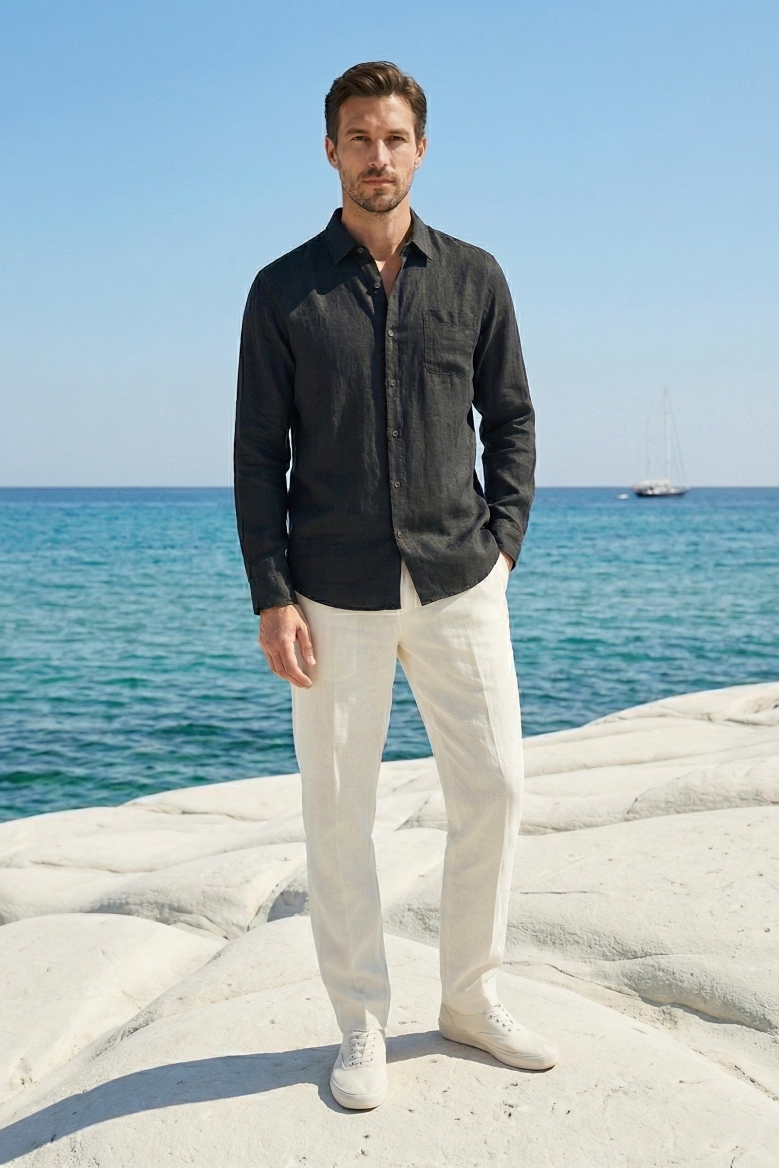 Torino Linen Shirt Black