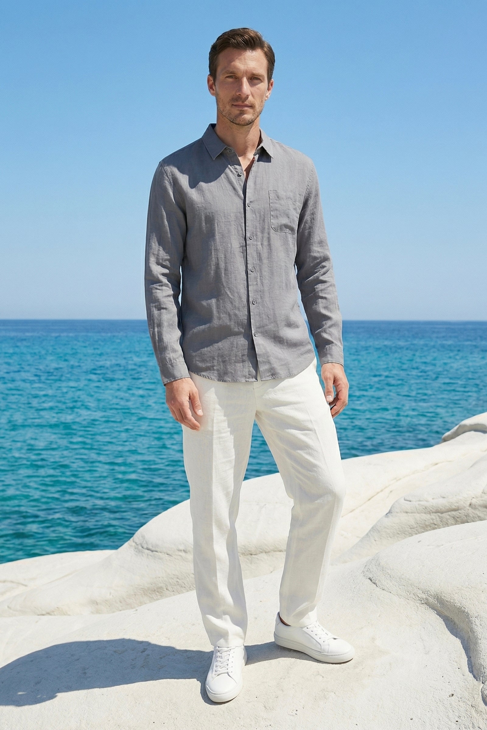 Torino Linen Shirt Grey