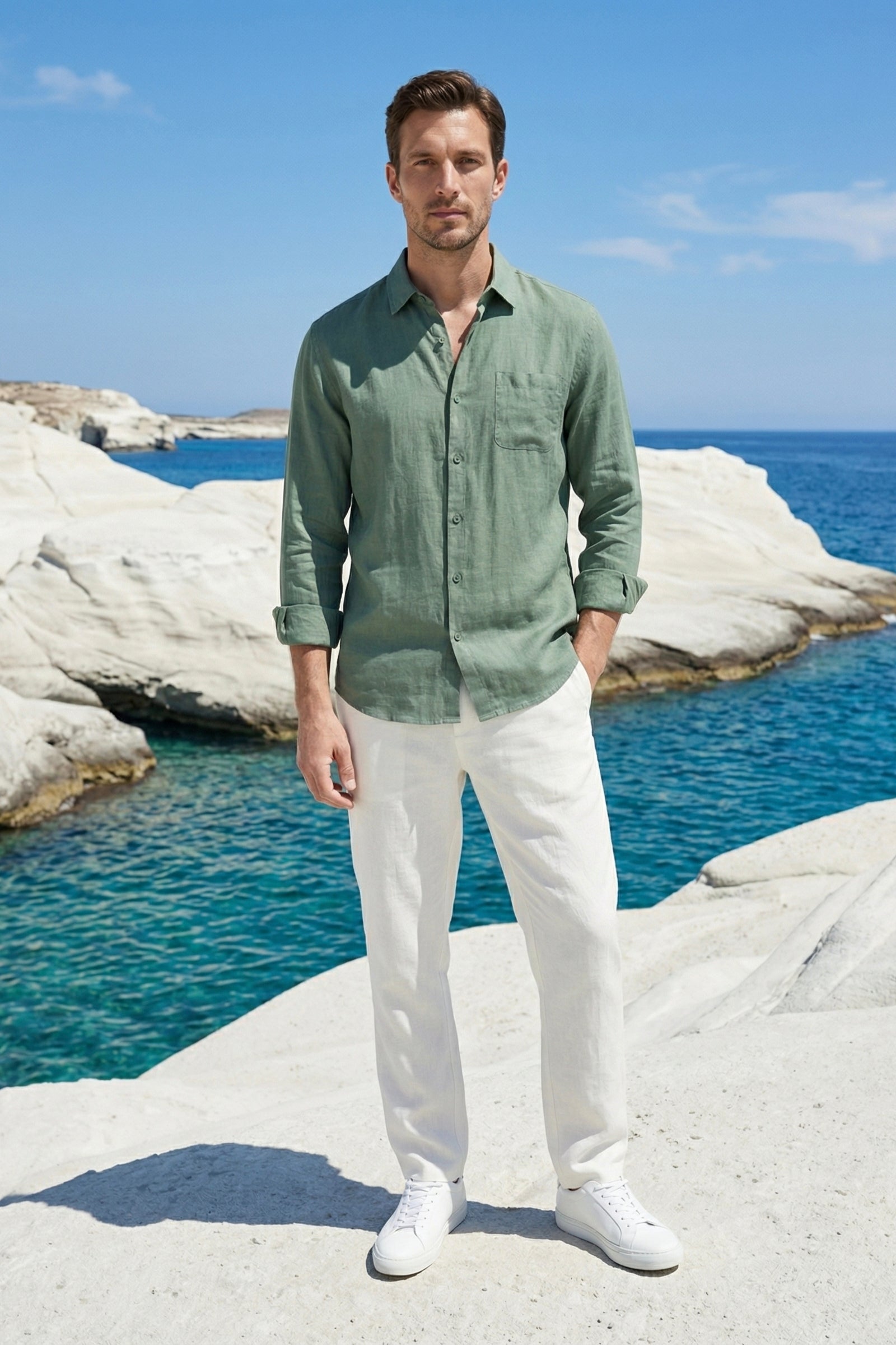 Torino Linen Shirt Green