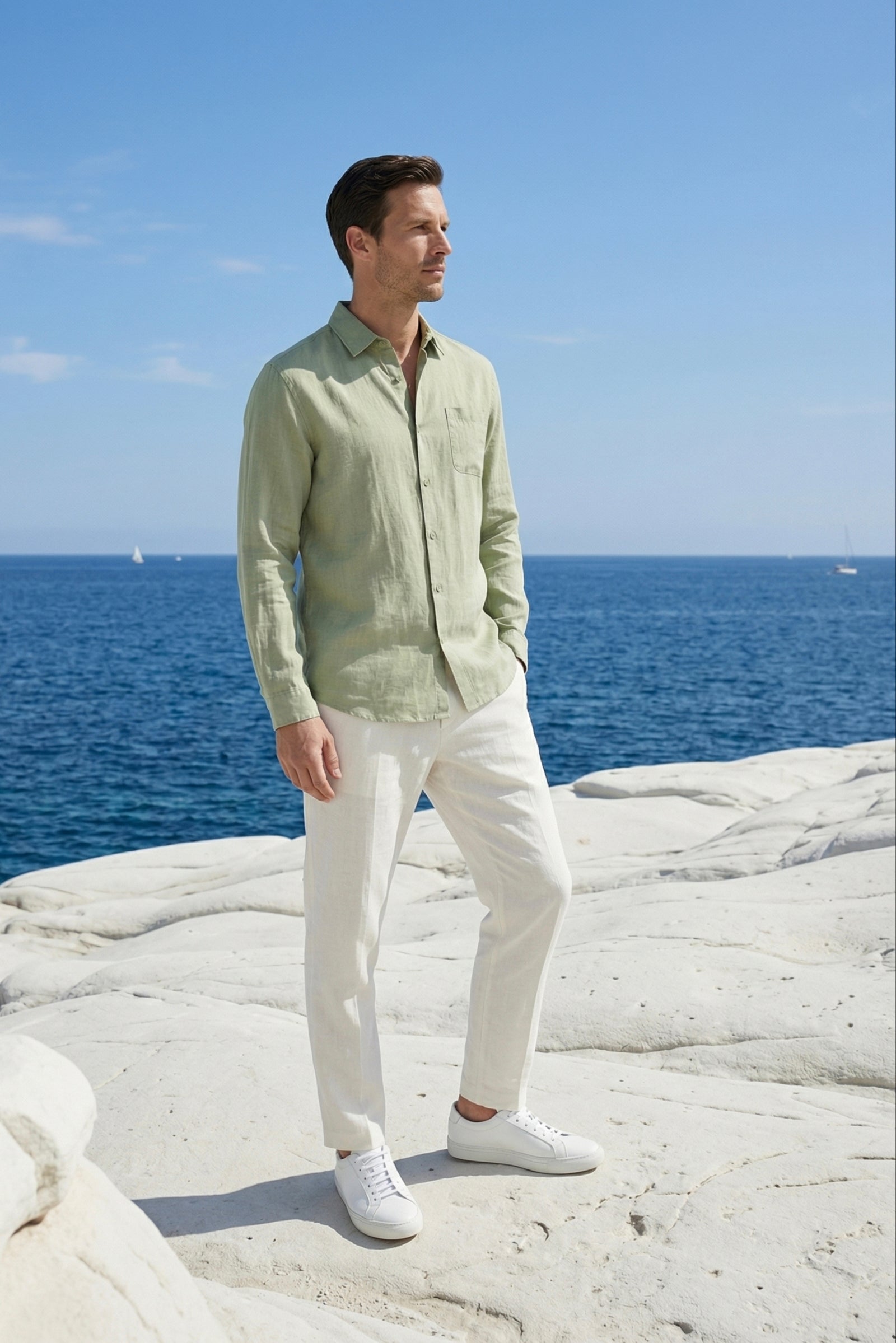 Torino Linen Shirt Mint Green