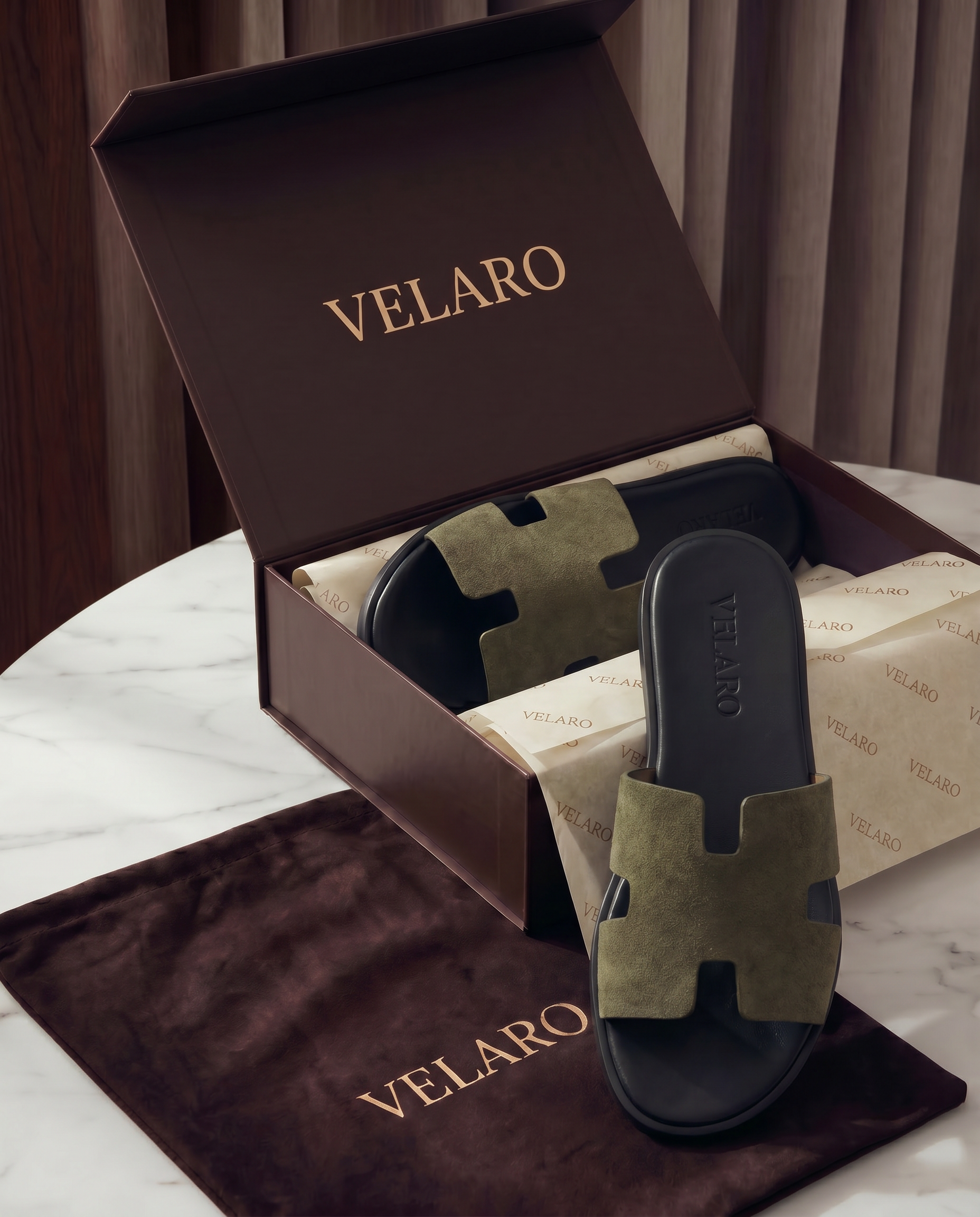 Matera Suede Sandal Olive