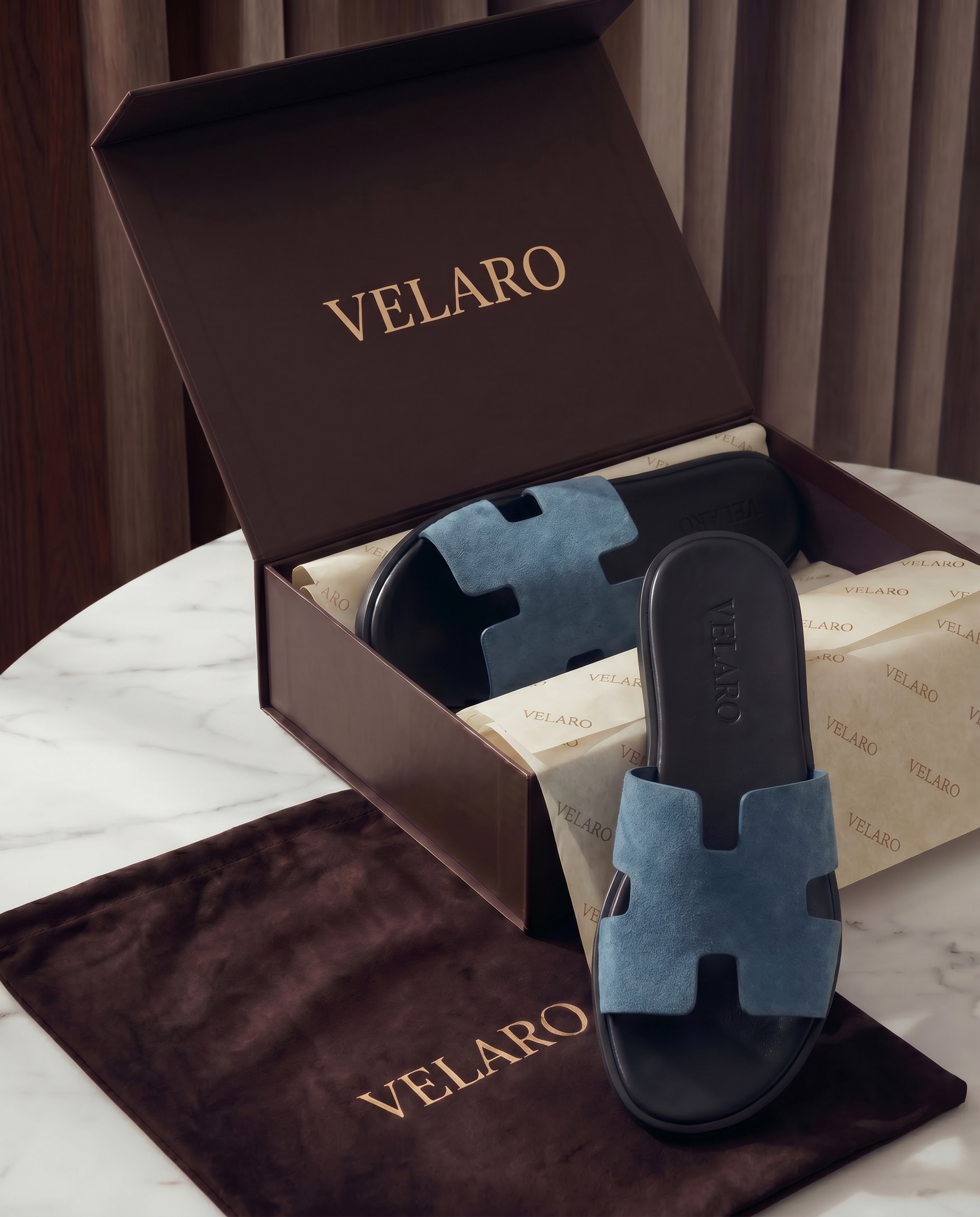 Matera Suede Sandal Blue