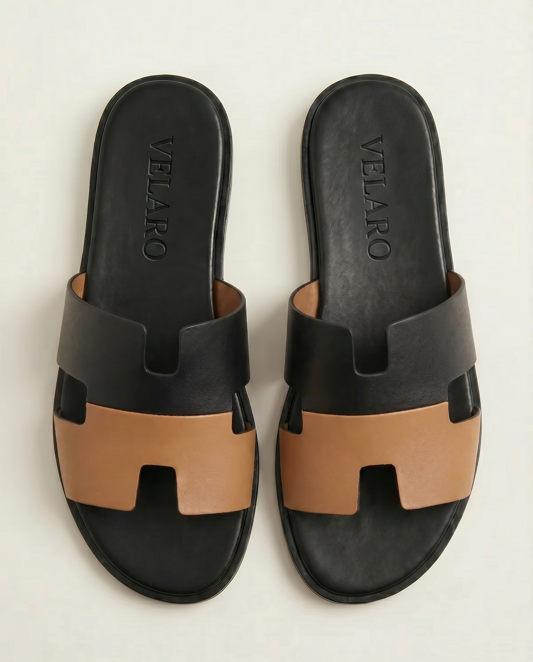 Arezzo Leather Sandal Black & Tan