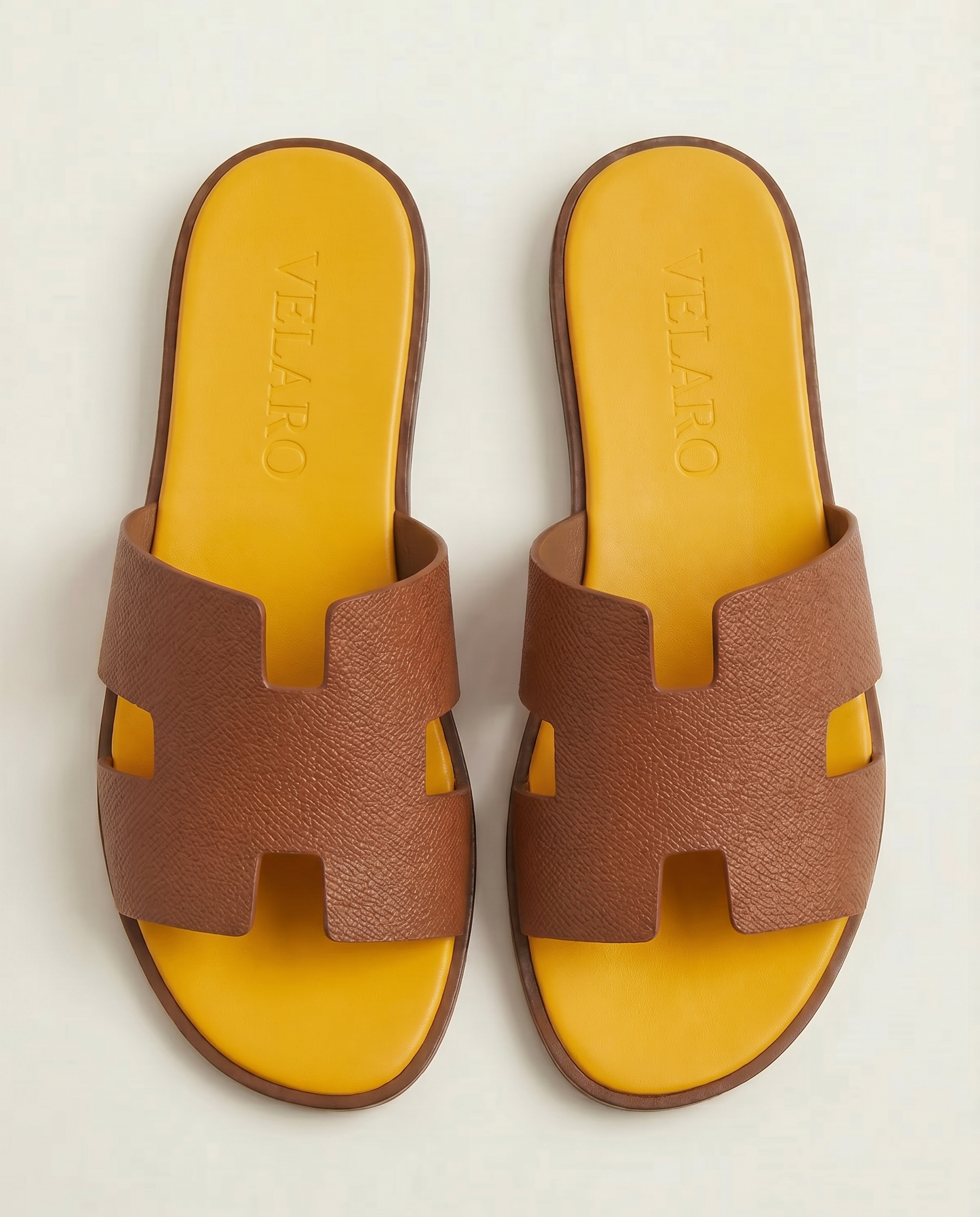 Arezzo Leather Sandal Tan & Yellow