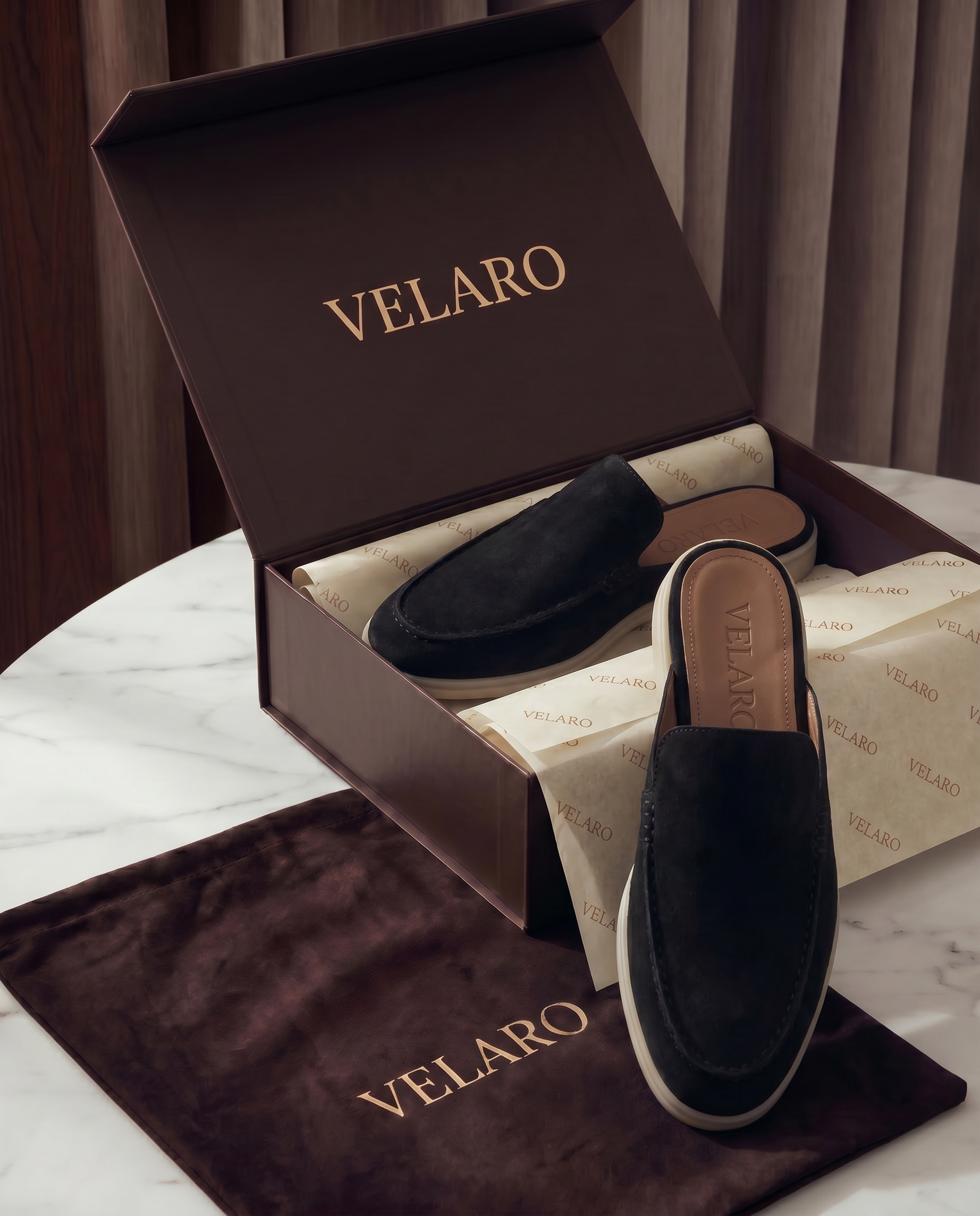 Yacht Suede Mule Black