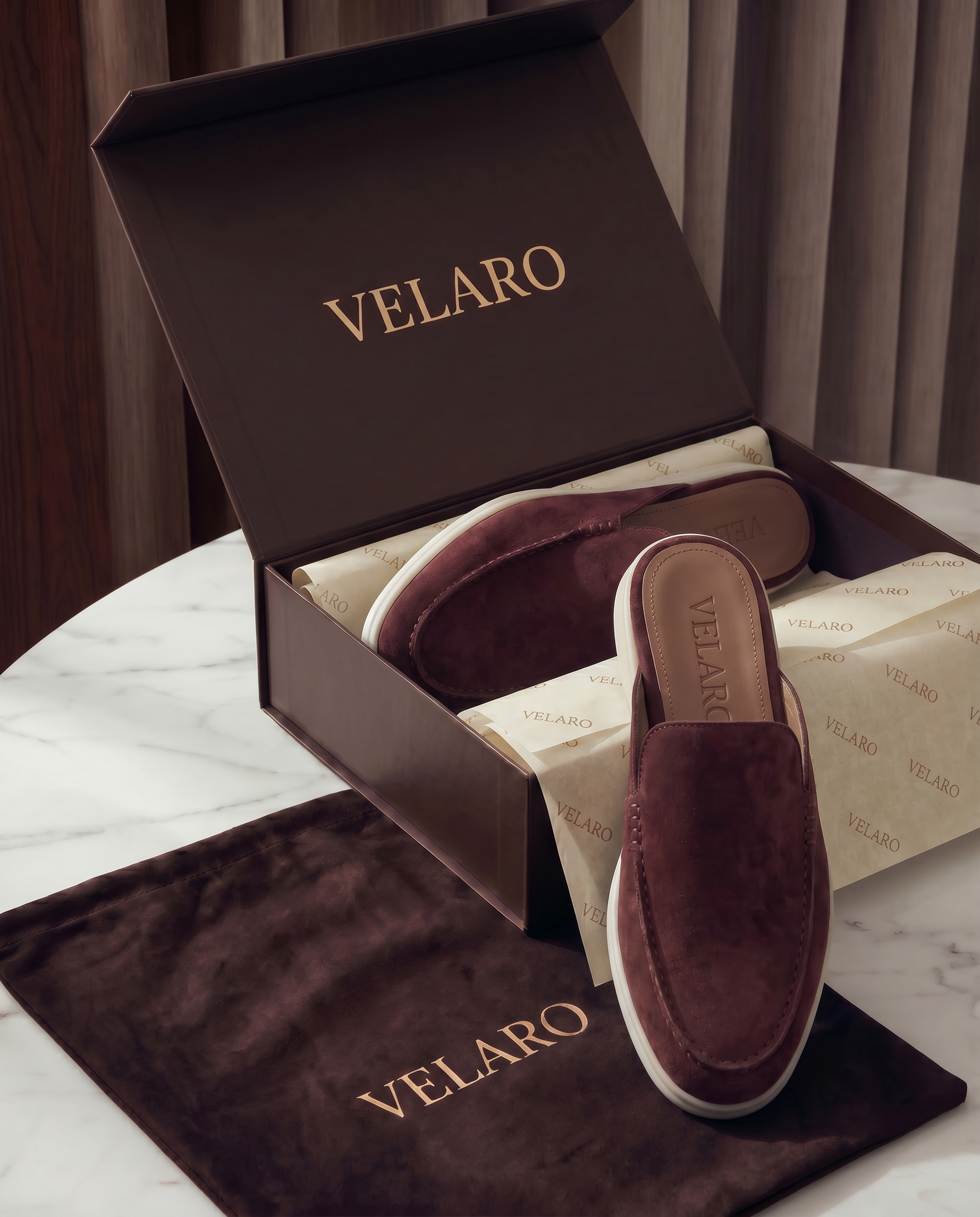 Yacht Suède Mule Burgundy