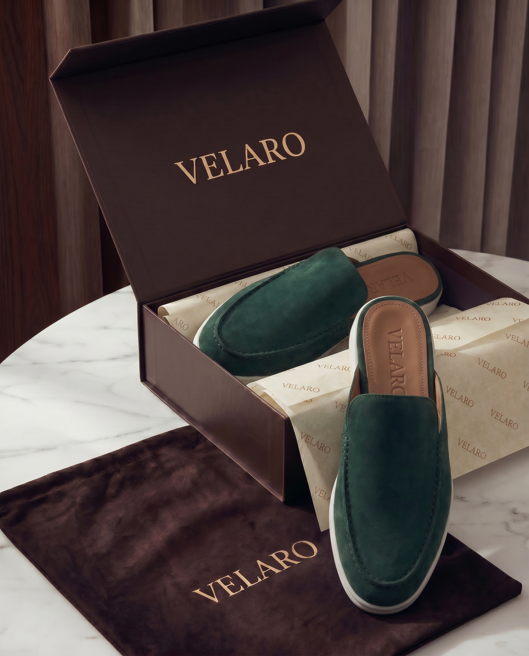 Yacht Suède Mule Forest Green