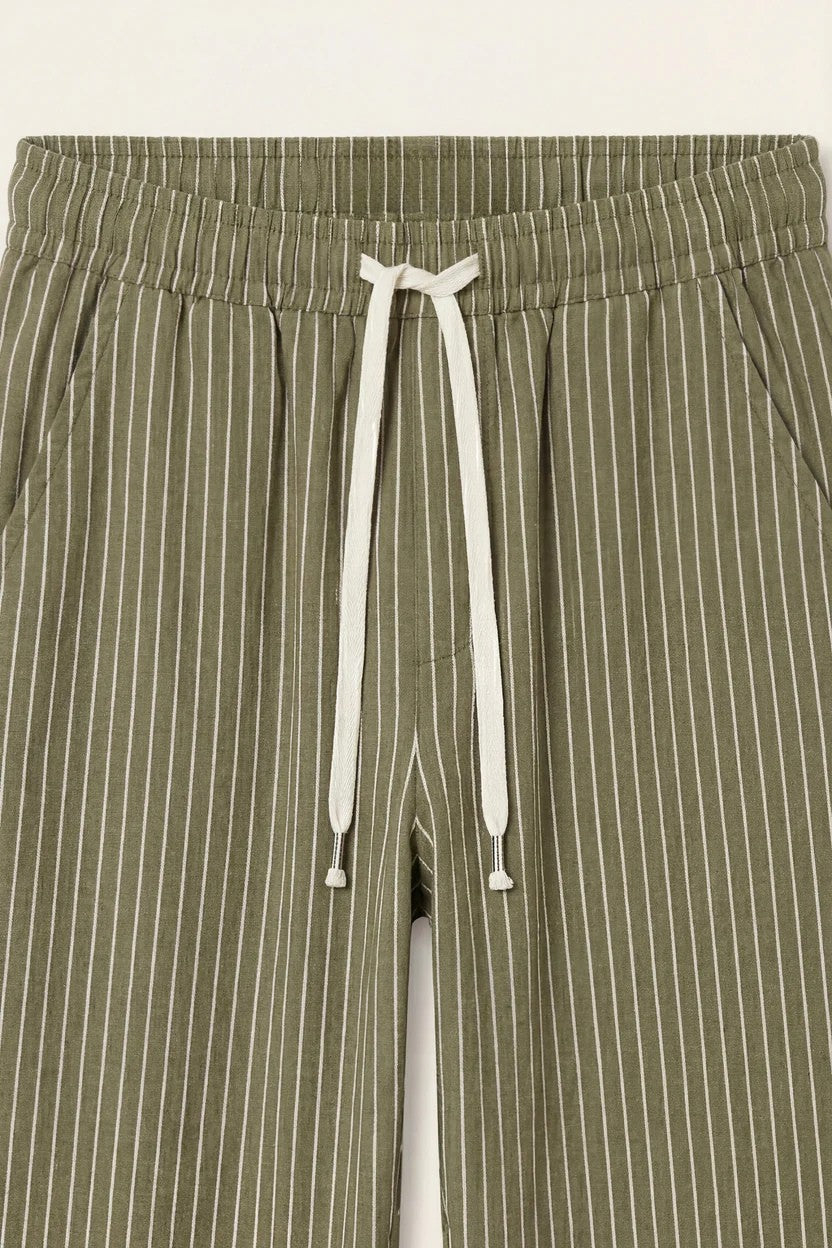 Siena Linen Trousers Olive Stripe