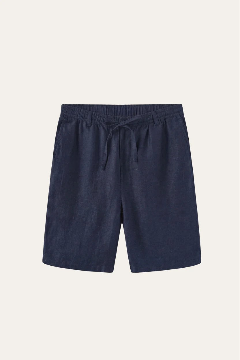 Rimini Linen Drawstring Shorts Blue