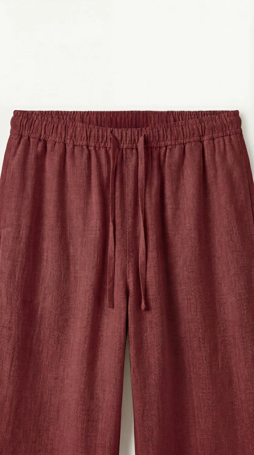 Catania Linen Pantalon Red