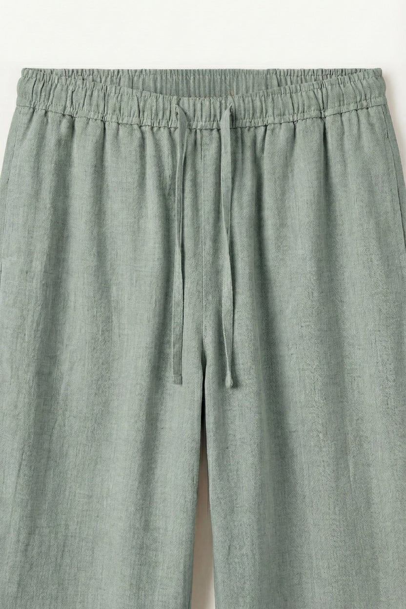 Catania Linen Pantalon Green