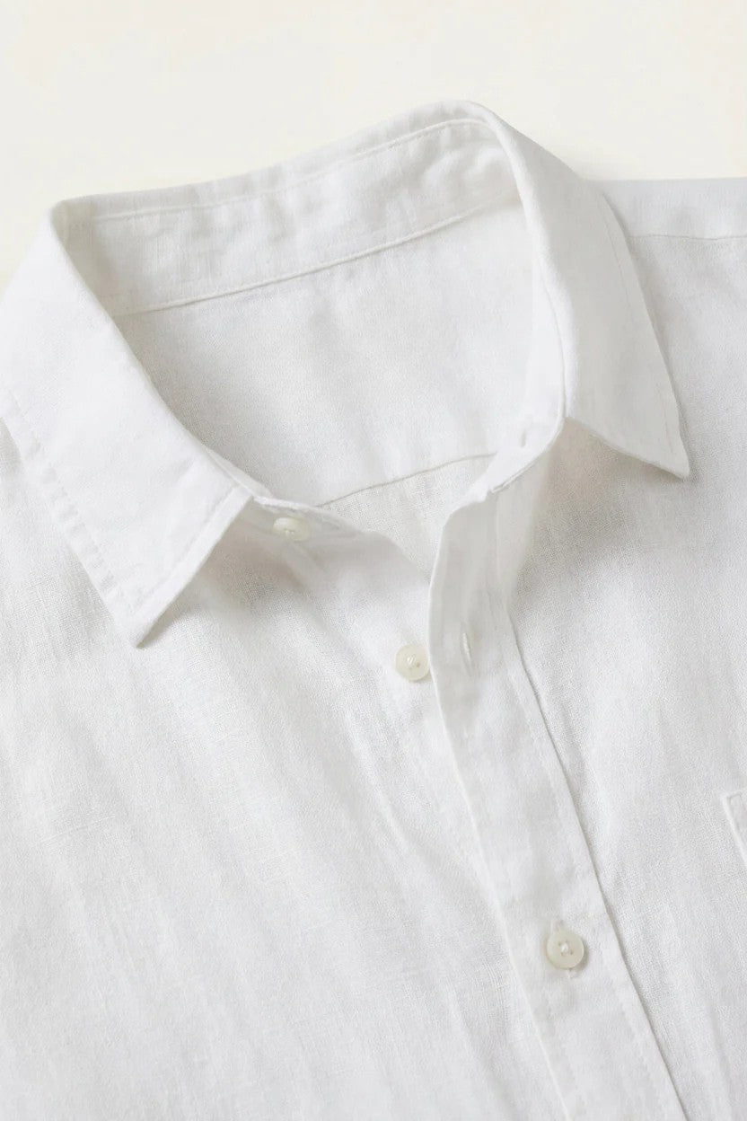 Verona Linen Shirt & Shorts White/Beige