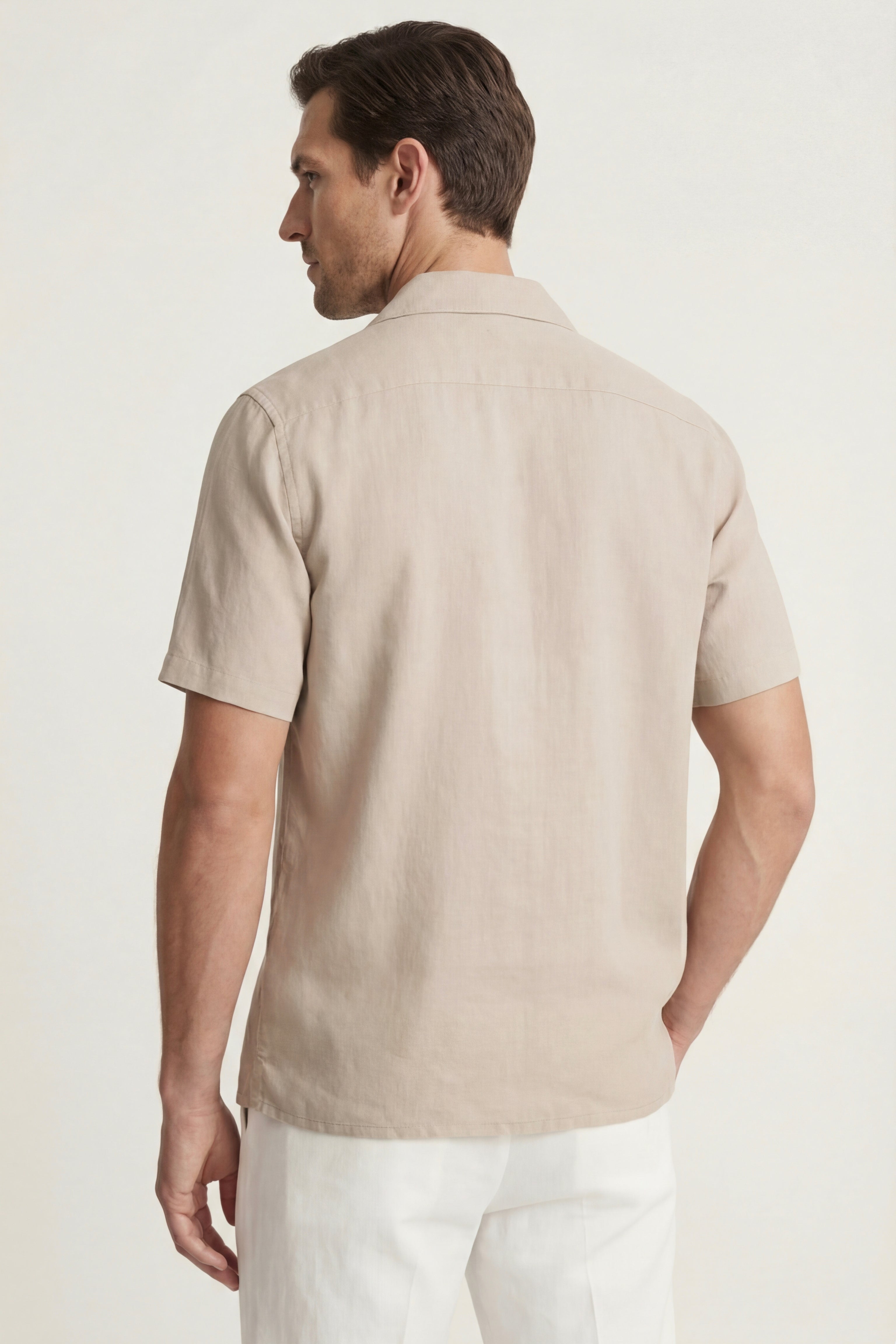 Ancona Linen Cotton Shirt Beige