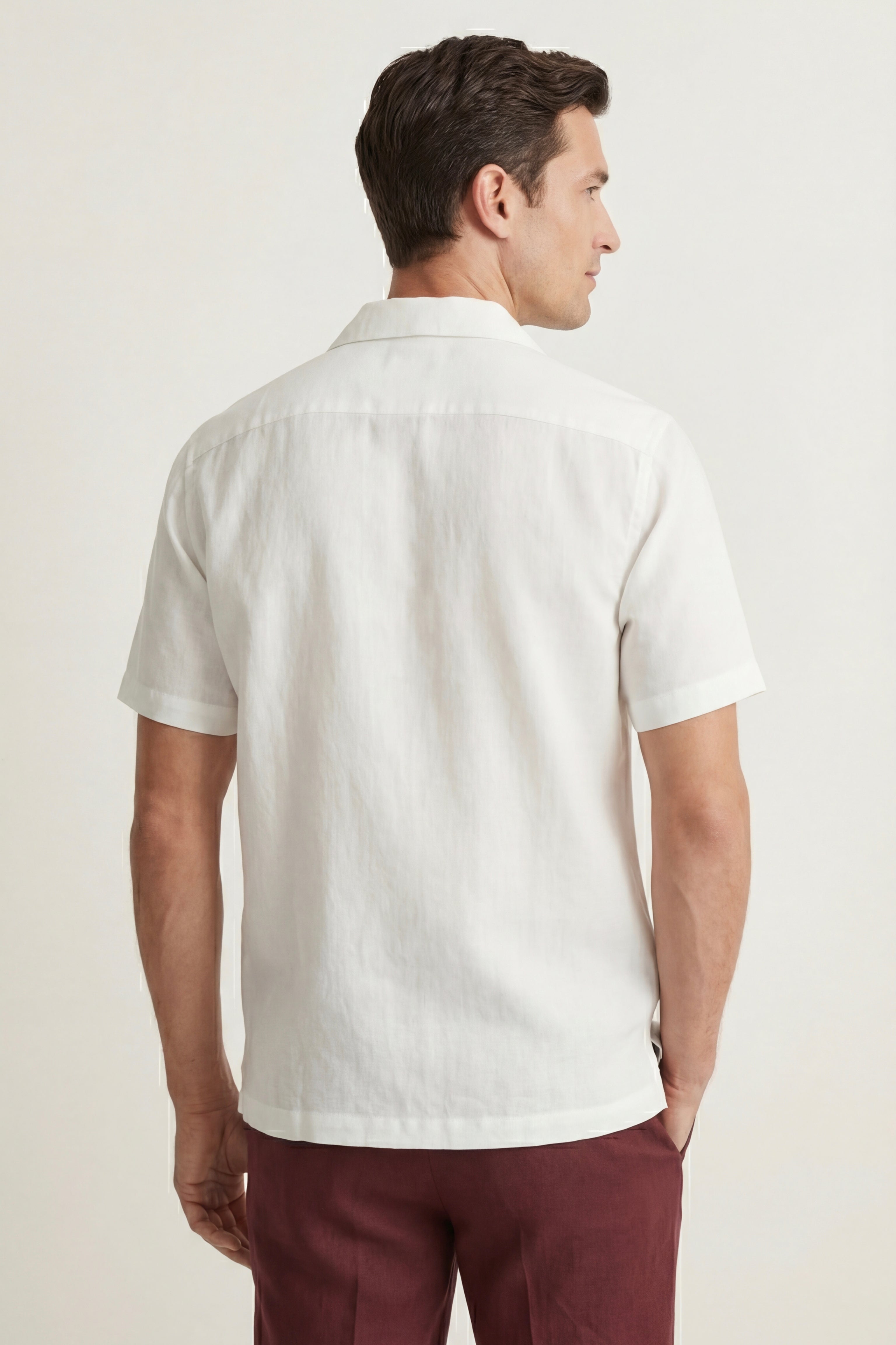Ancona Linen Cotton Shirt White