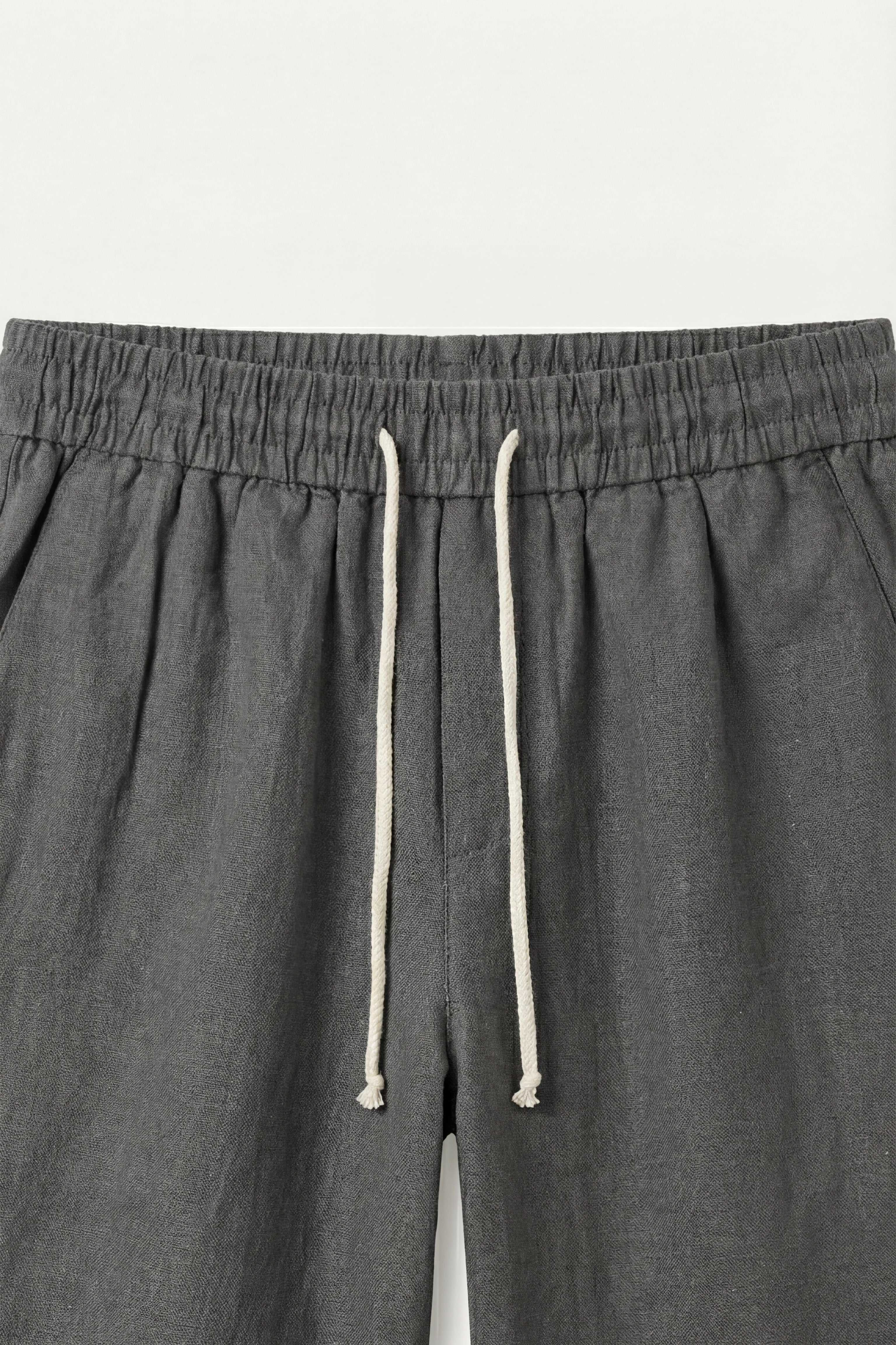 Lecce Linen Drawstring Shorts Dark Grey