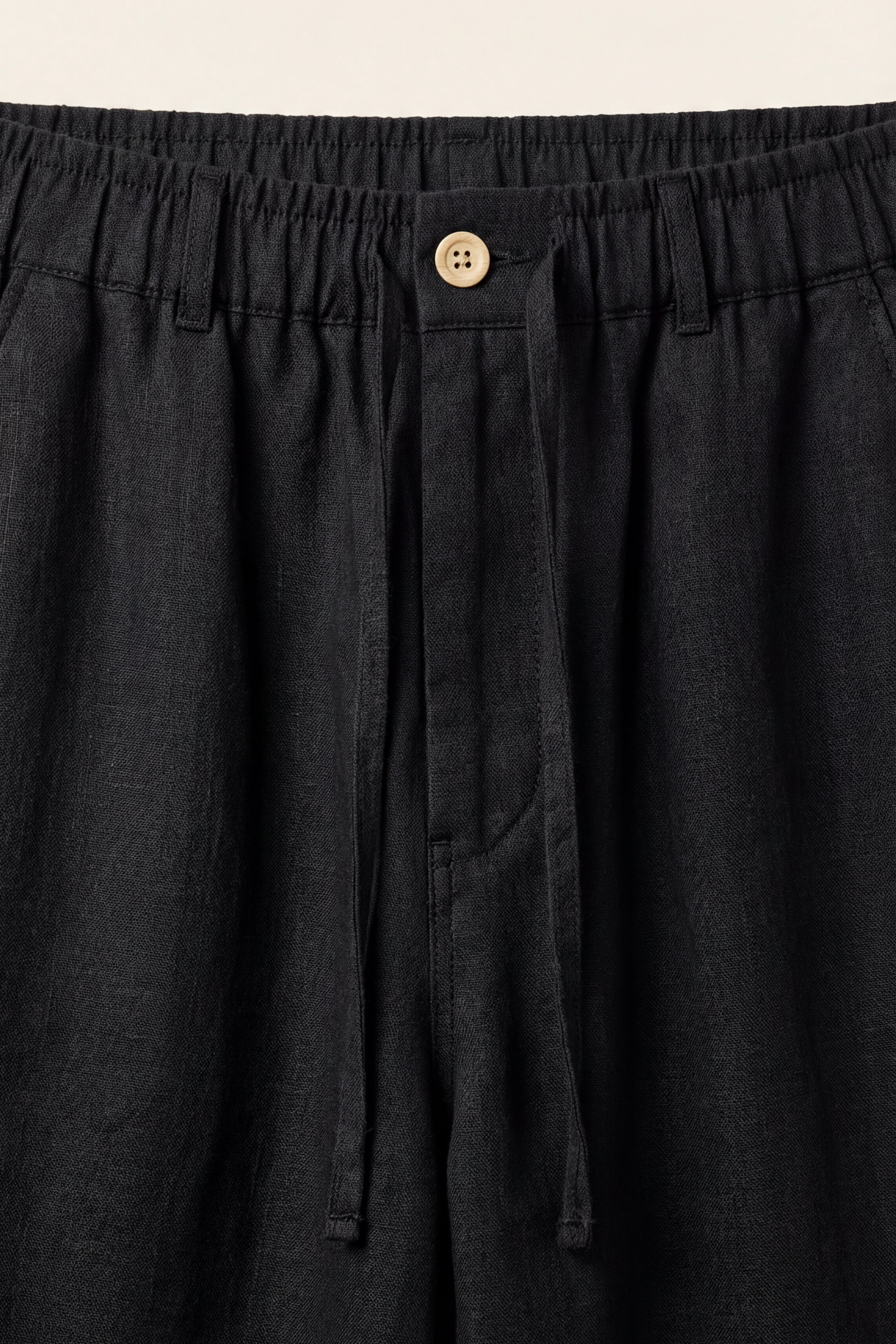 Carrara Linen Drawstring Trousers Black