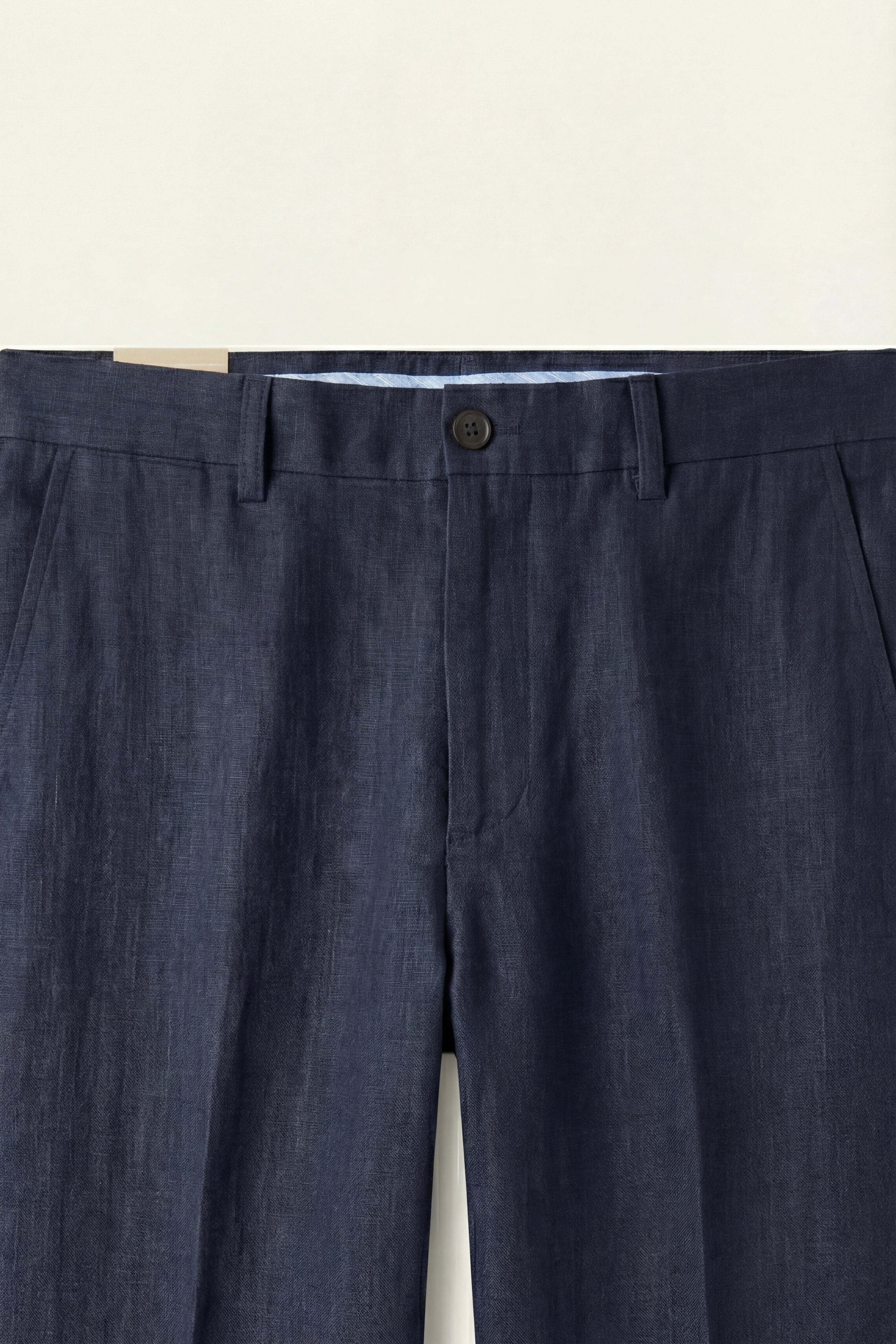 Cortona Linen Straight Trousers Navy