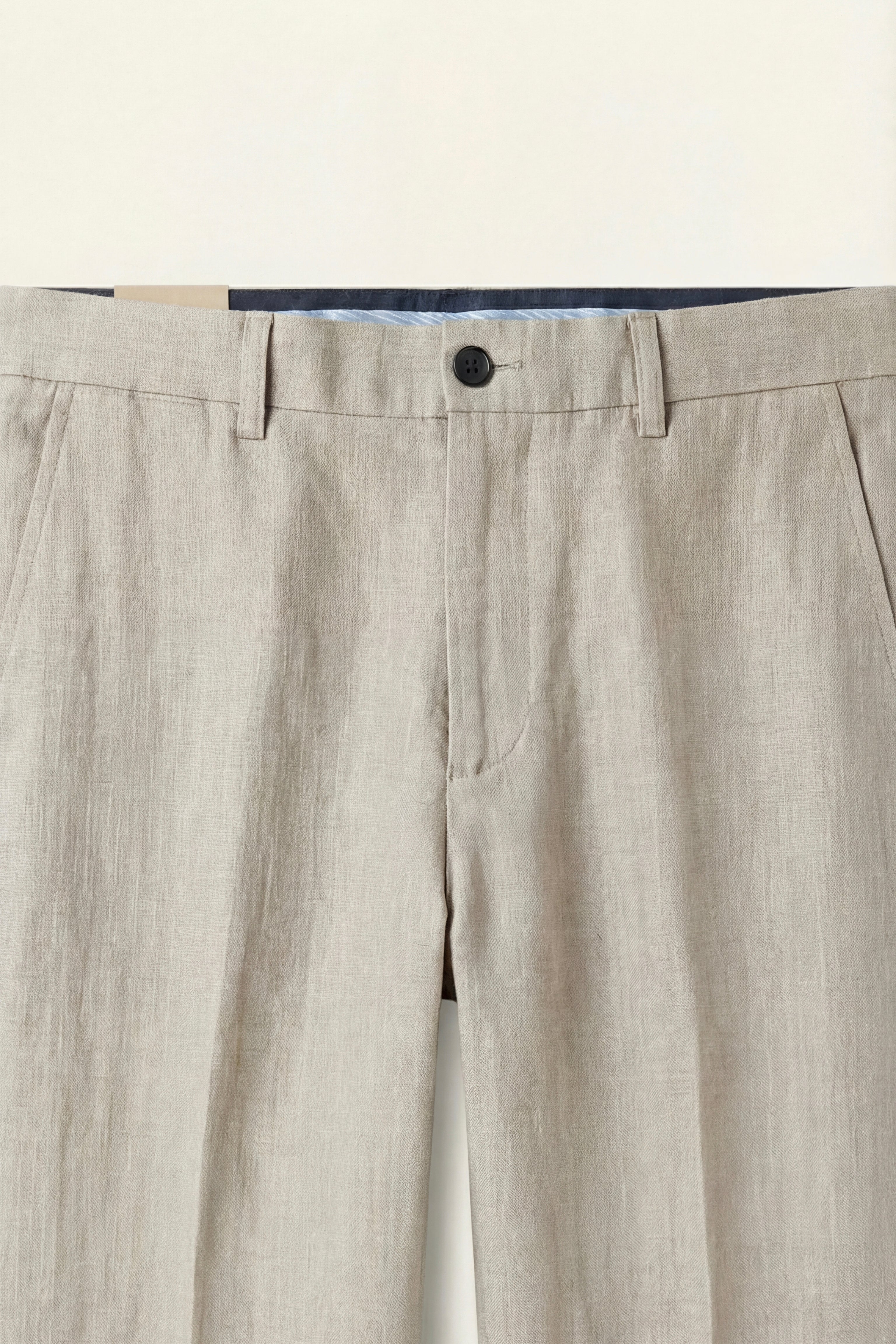 Cortona Linen Straight Trousers Light Beige