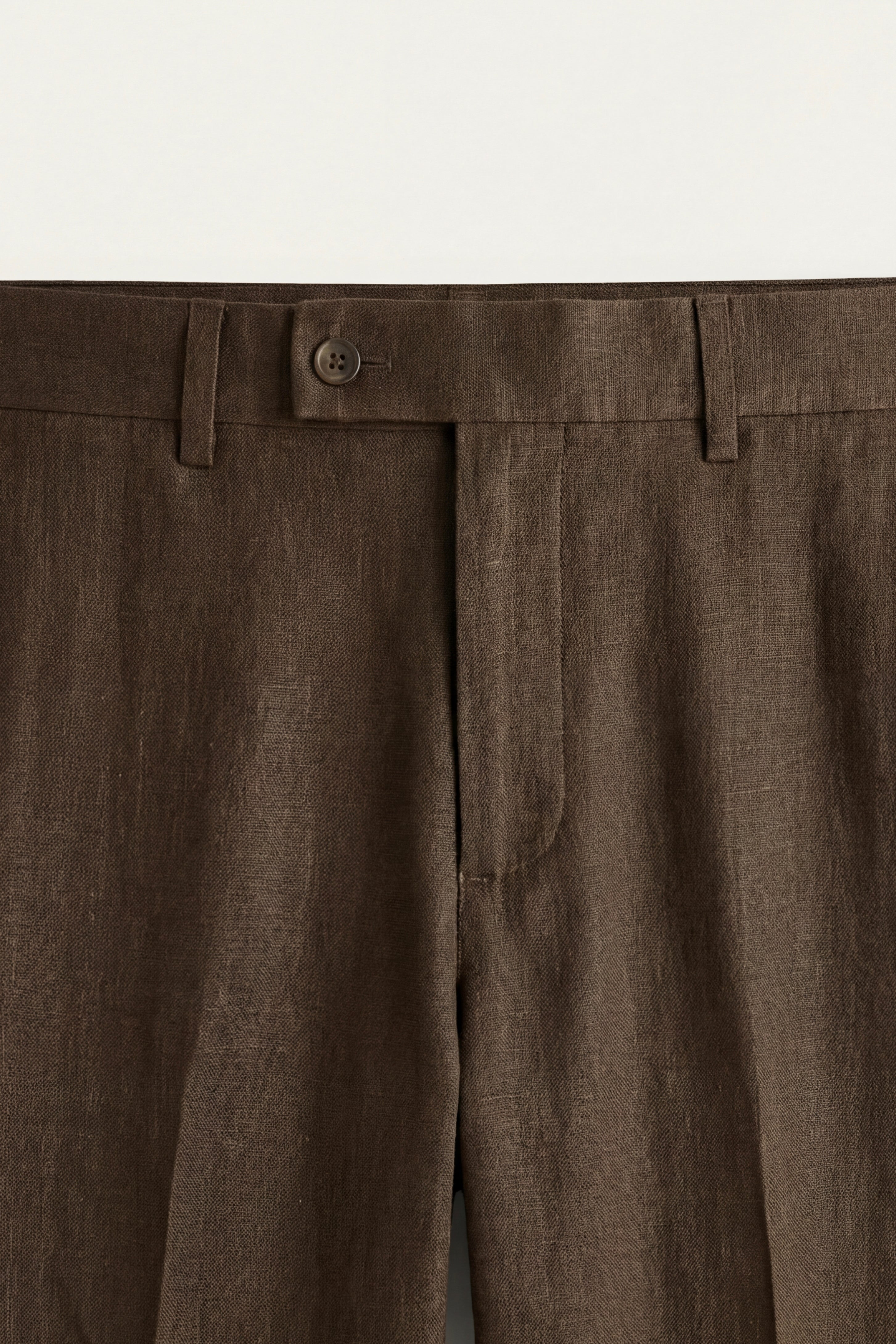 Modena Linen Tailored Trousers Brown