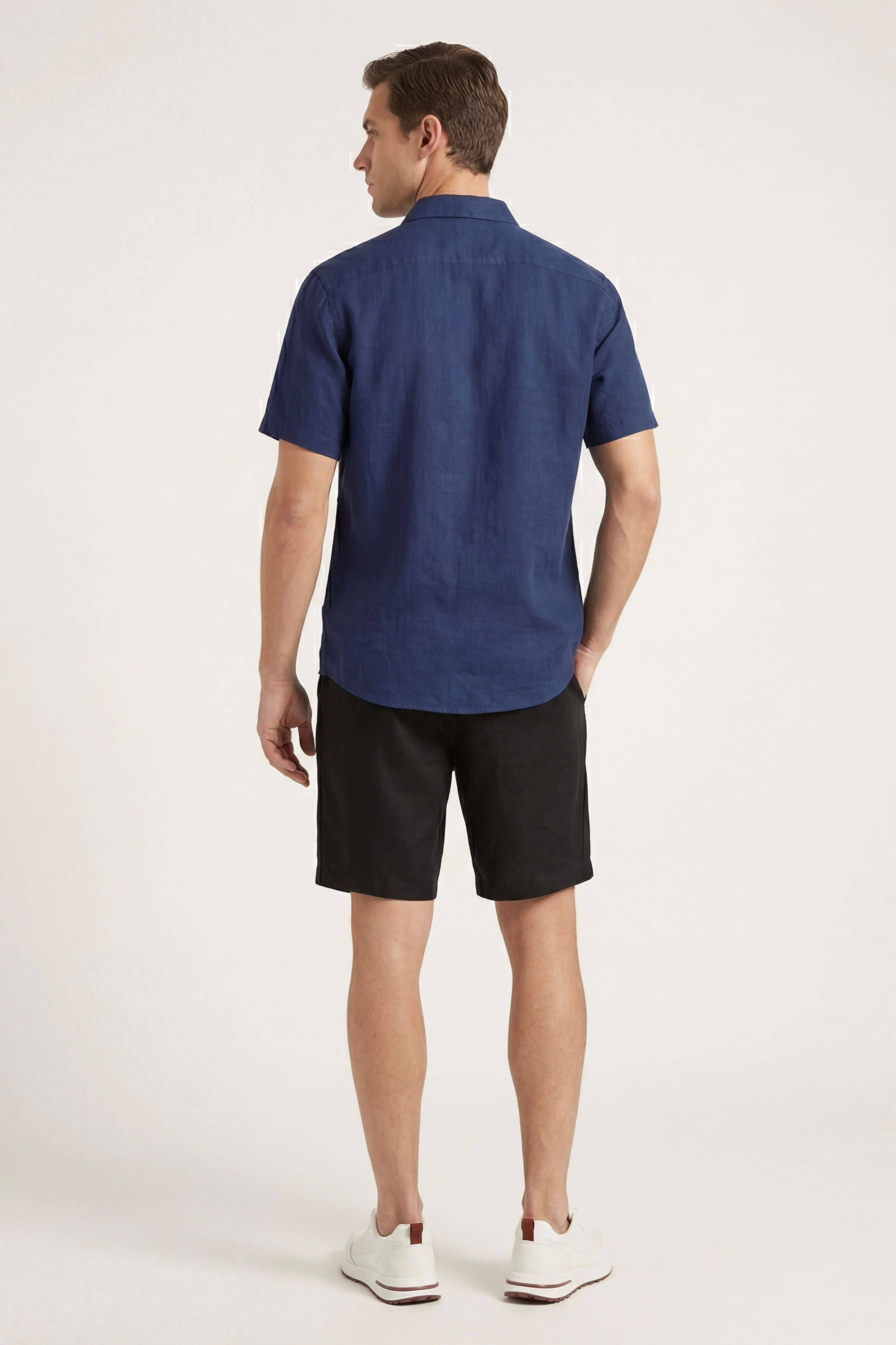 Verona Linen Shirt & Shorts Navy/Black