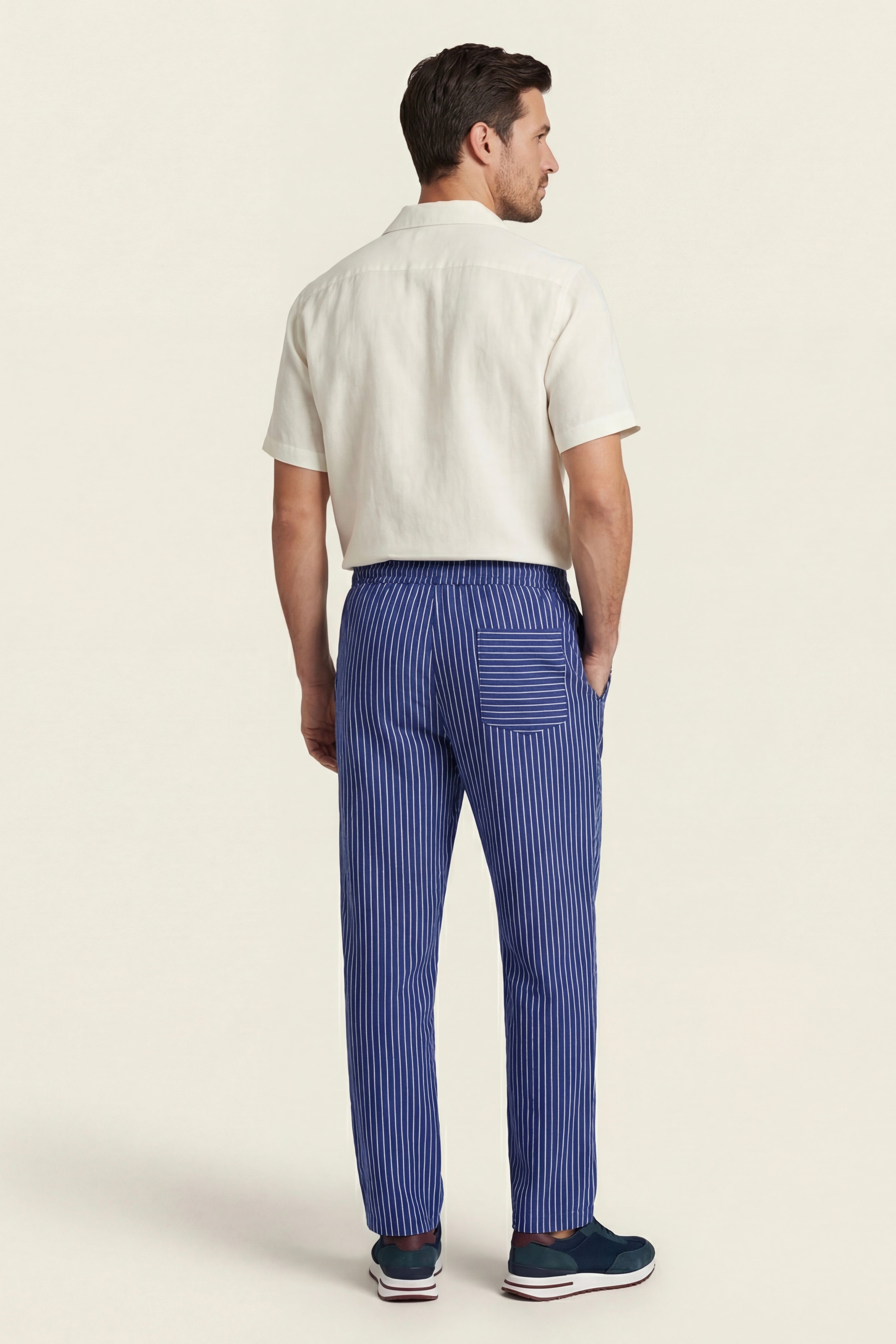 Siena Linen Trousers Blue Stripe