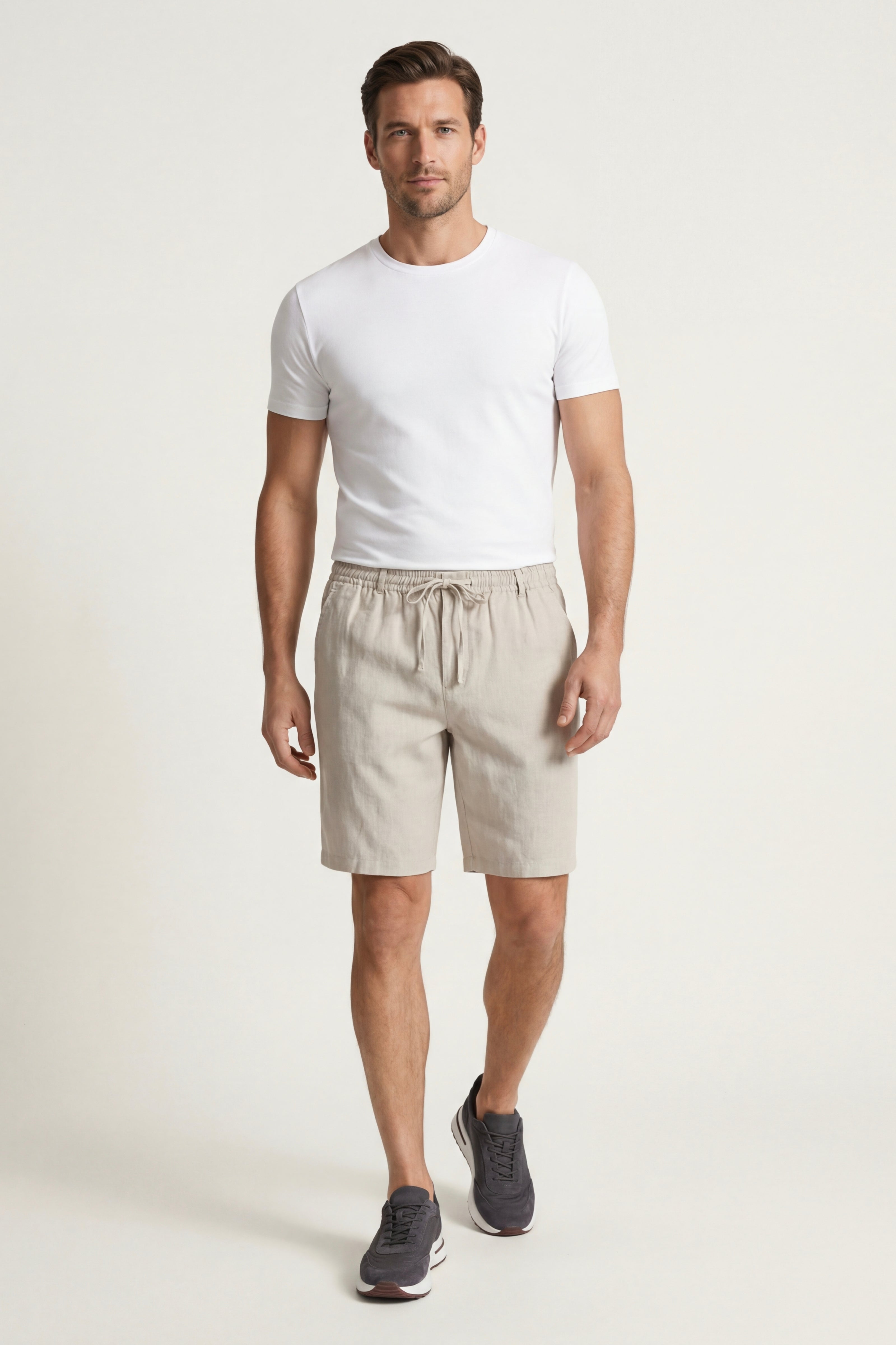 Rimini Linen Drawstring Shorts Beige