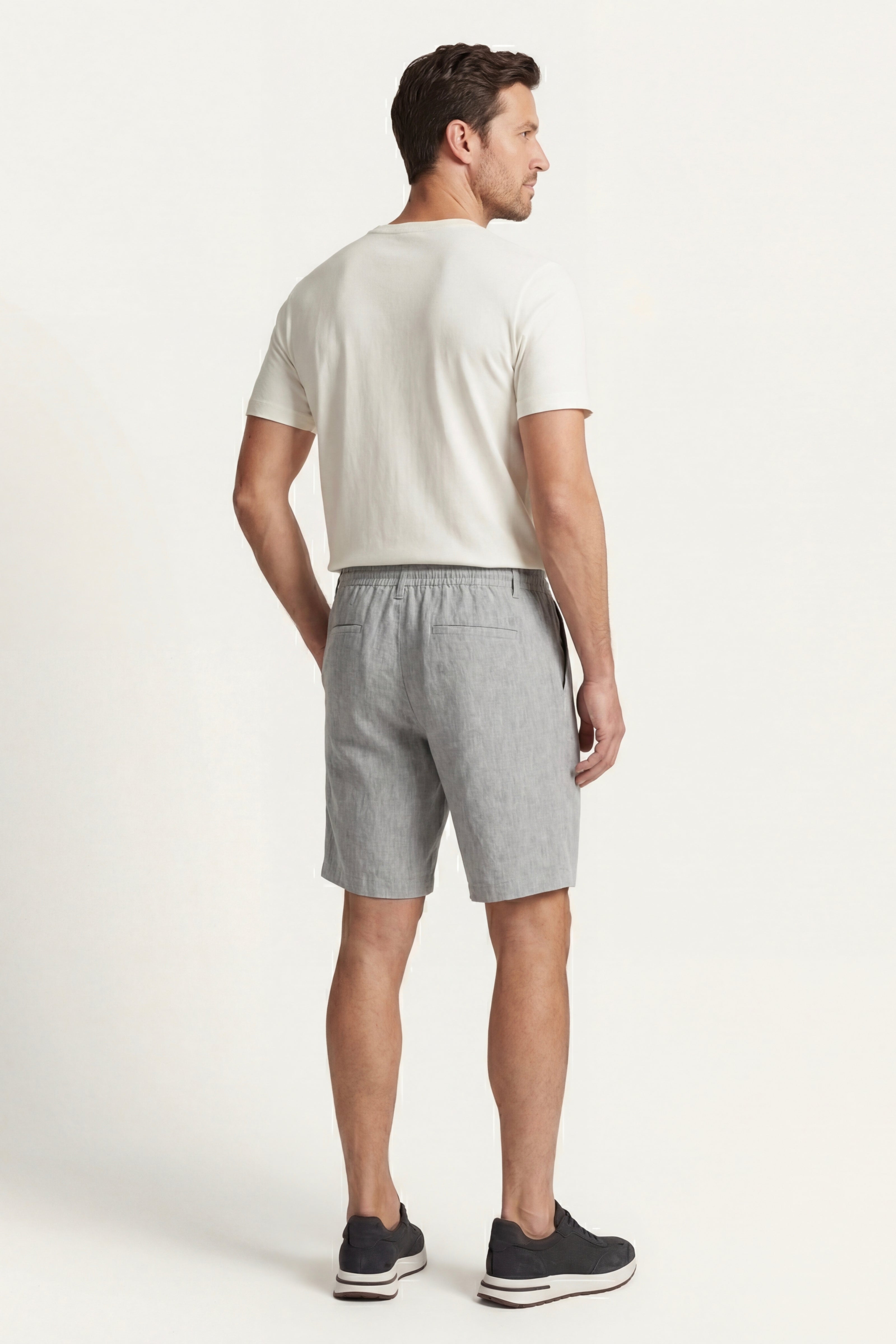 Rimini Linen Drawstring Shorts Grey