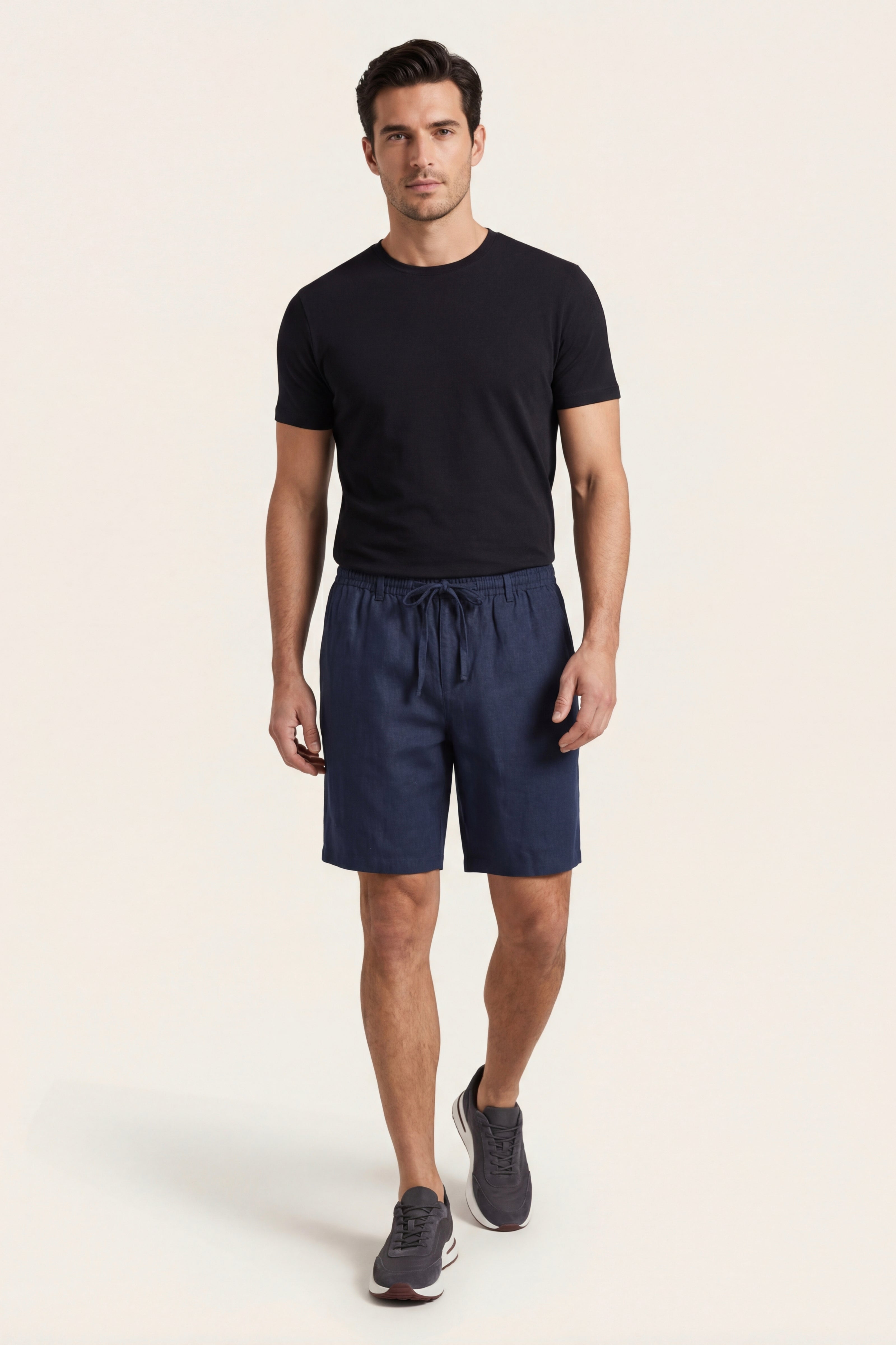 Rimini Linen Drawstring Shorts Blue