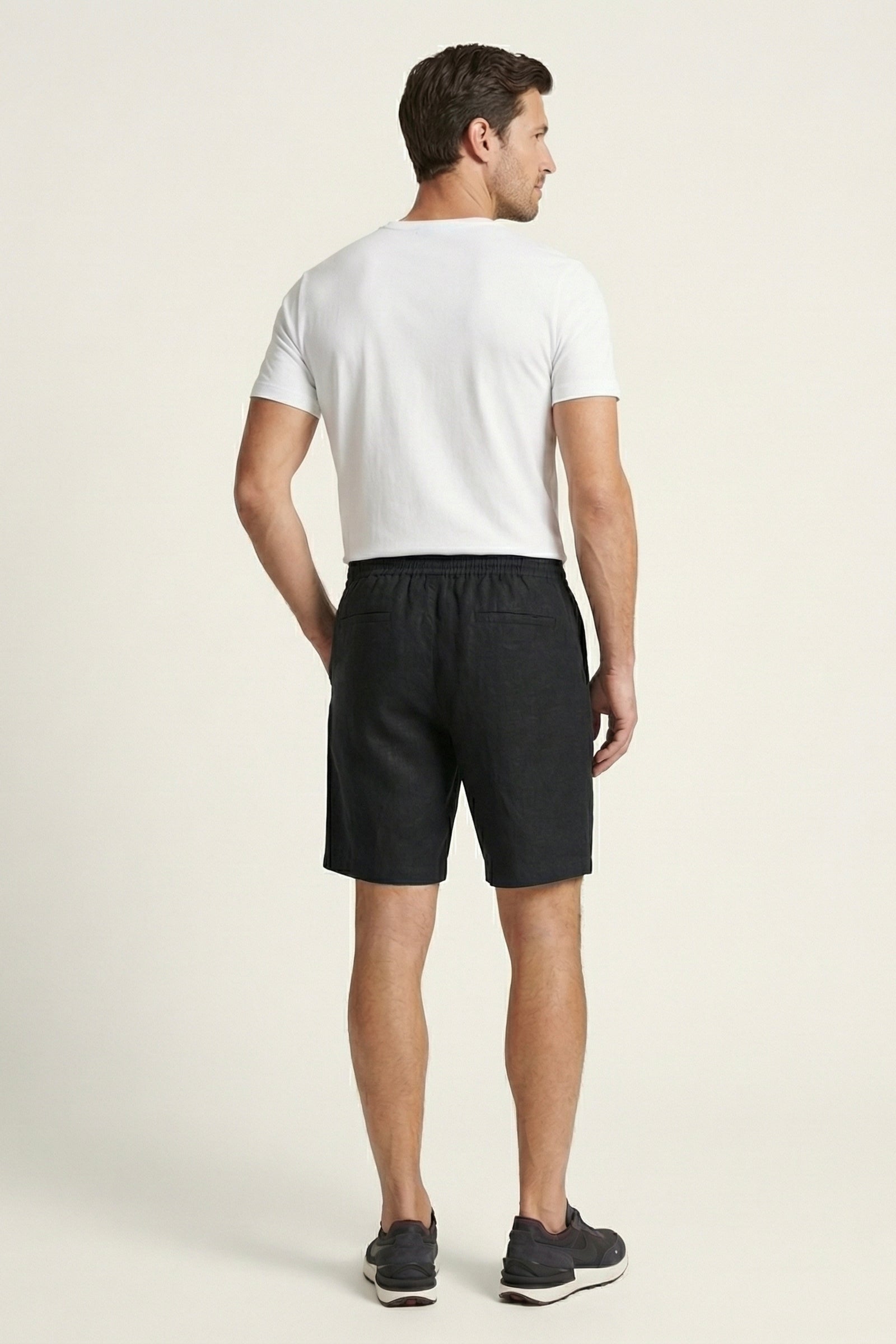 Rimini Linen Drawstring Shorts Black