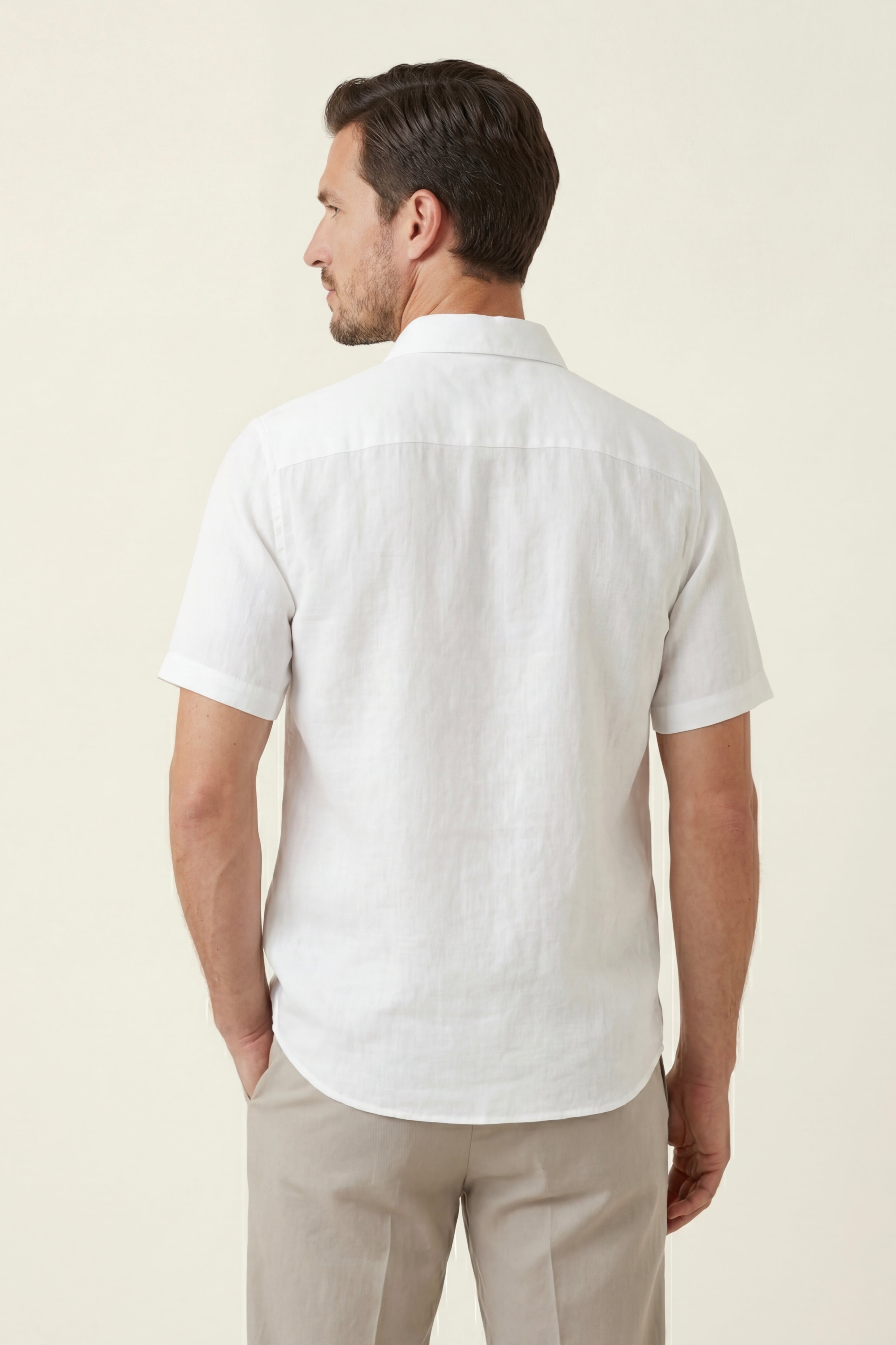 Monza Linen Polo Shirt White