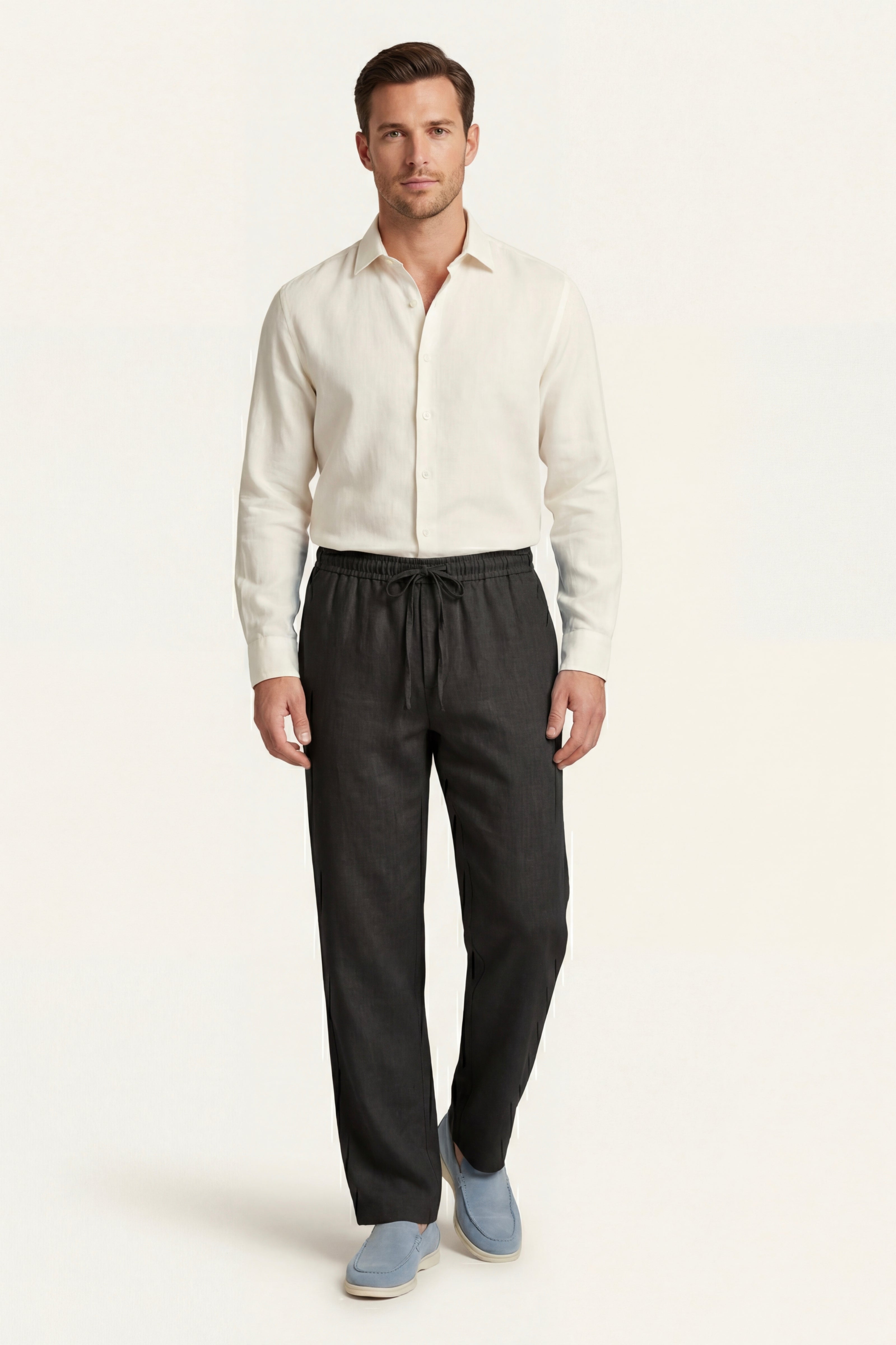 Catania Linen Pantalon Black