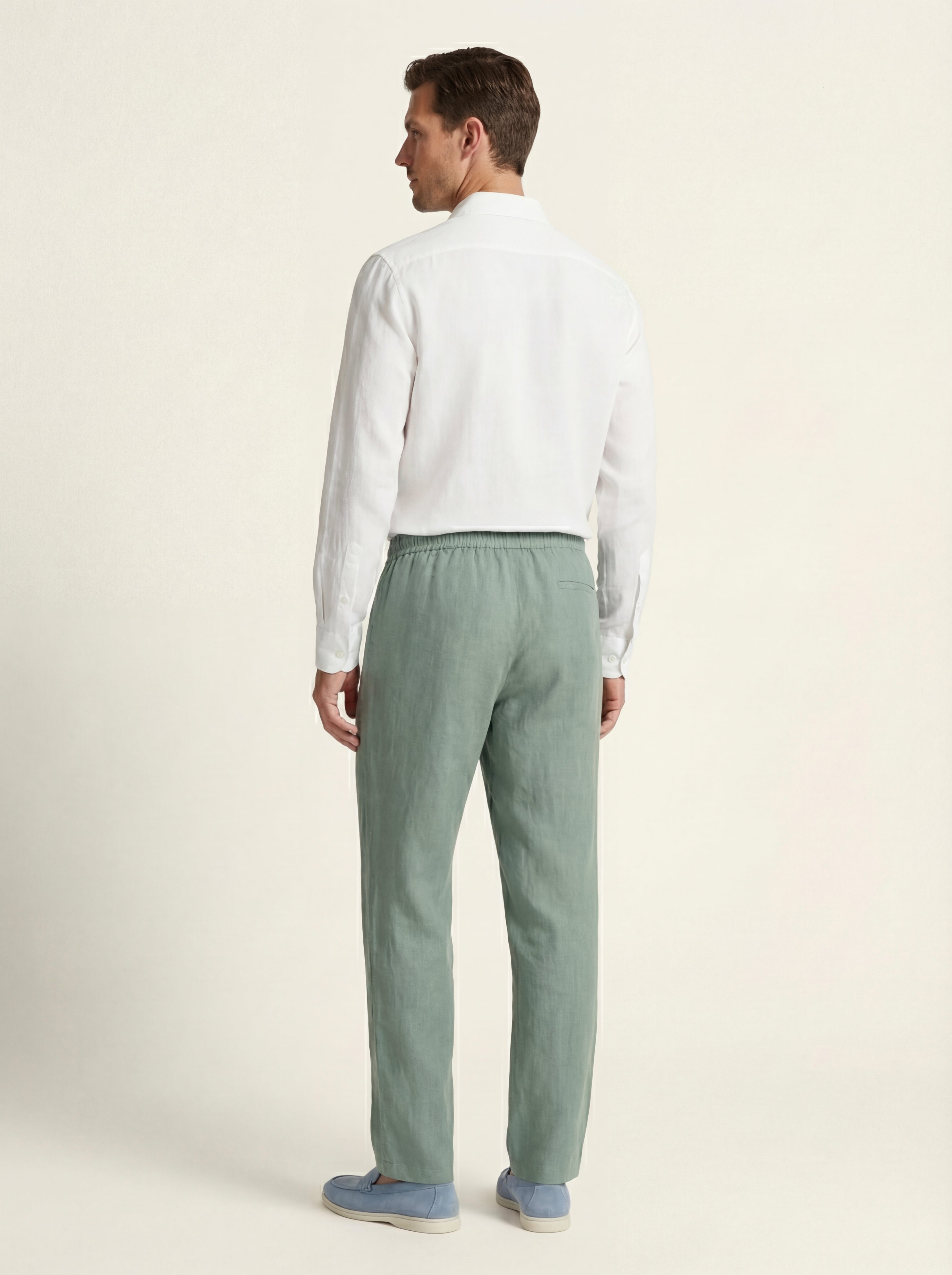 Catania Linen Pantalon Green
